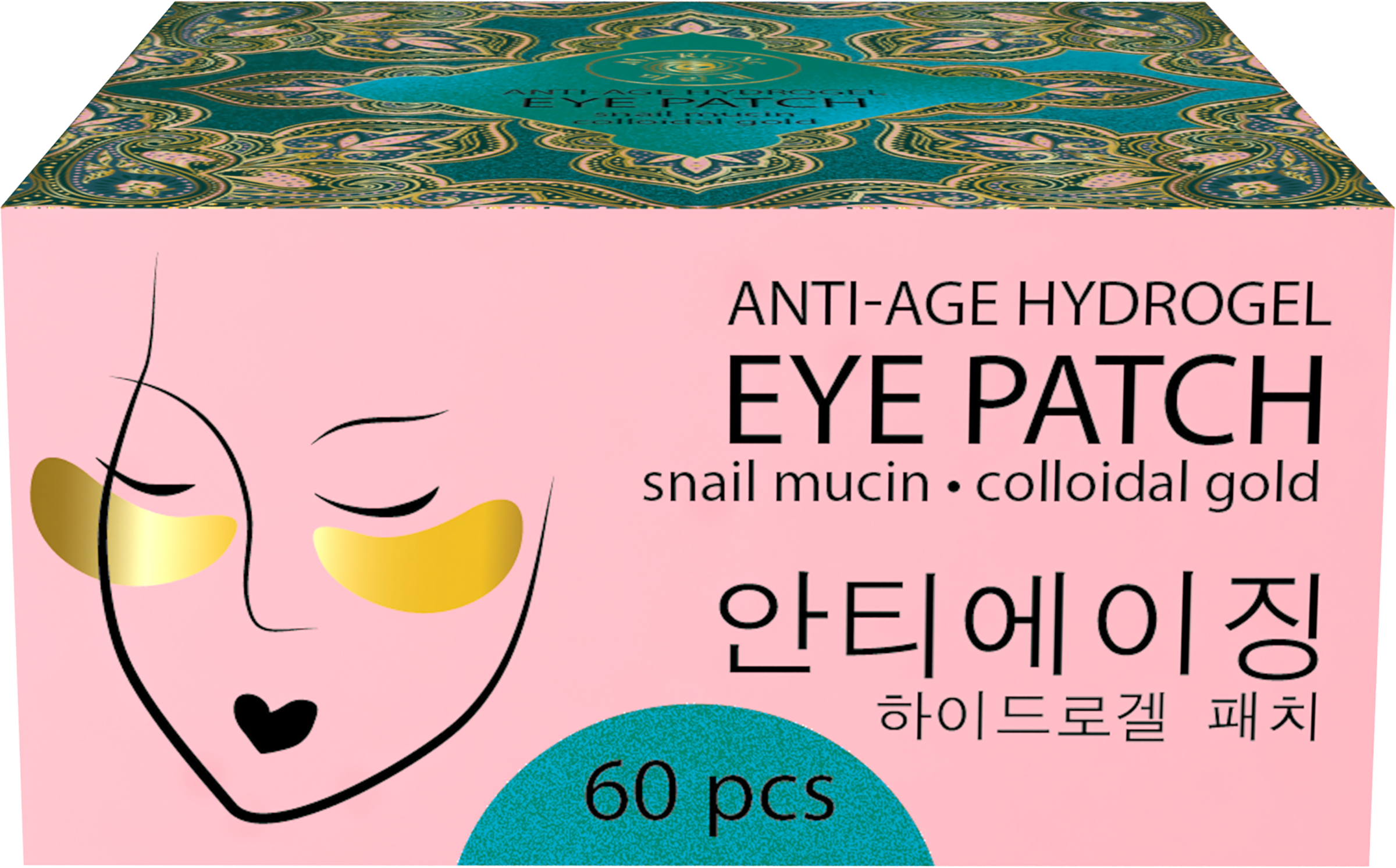 Изображение товара Патчи гидрогелевые для кожи вокруг глаз MI-RI-NE антивозрастные с муцином улитки и коллоидным золотом, 90г