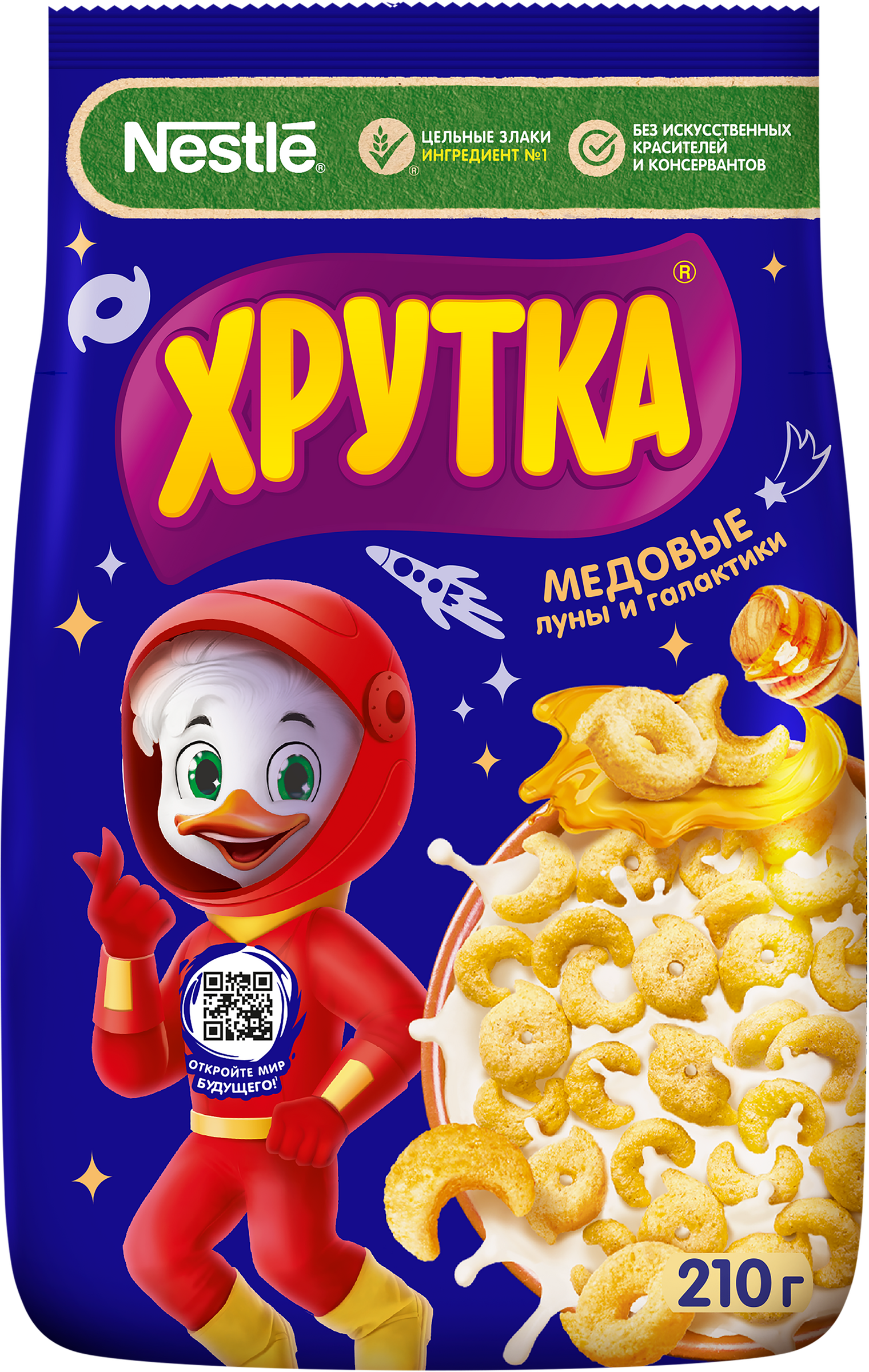 Изображение товара Готовый завтрак ХРУТКА Луны с медом 210г - полезный быстрой завтрак для всей семьи