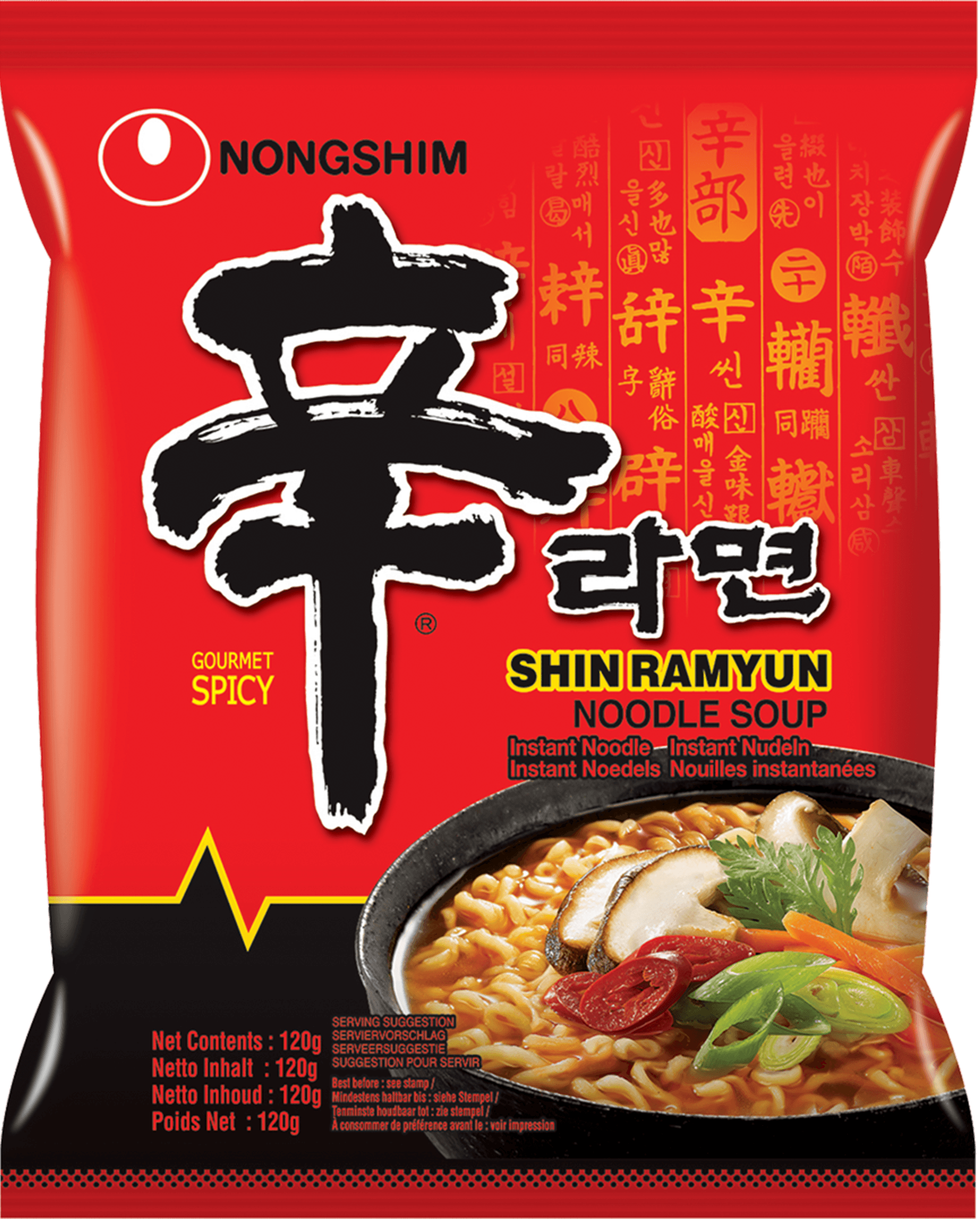 Изображение товара Лапша NONGSHIM Шин Рамен 120г - острая корейская лапша быстрого приготовления