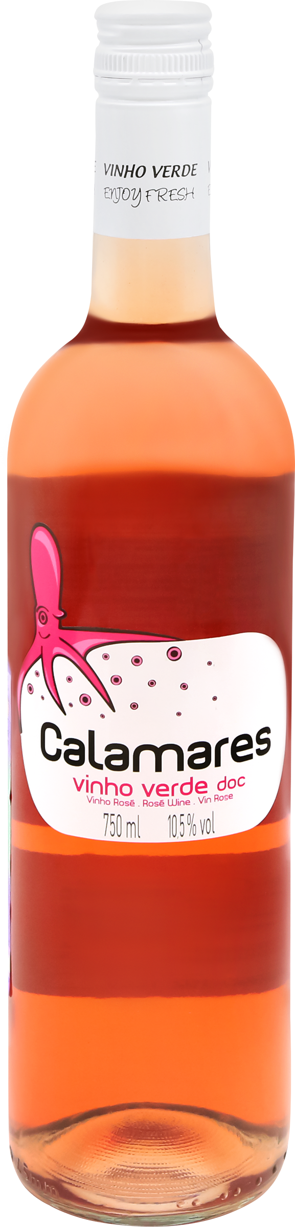 Изображение товара Розовое полусухое вино CALAMARES Винью Верде 0.75л Нотки земляники и цитрусовых