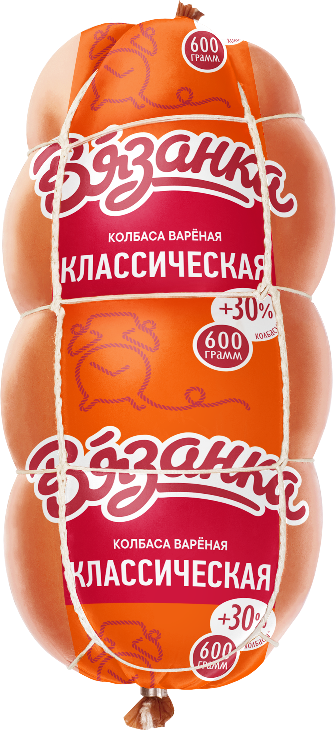 Изображение товара Колбаса вареная ВЯЗАНКА Классическая, 600г
