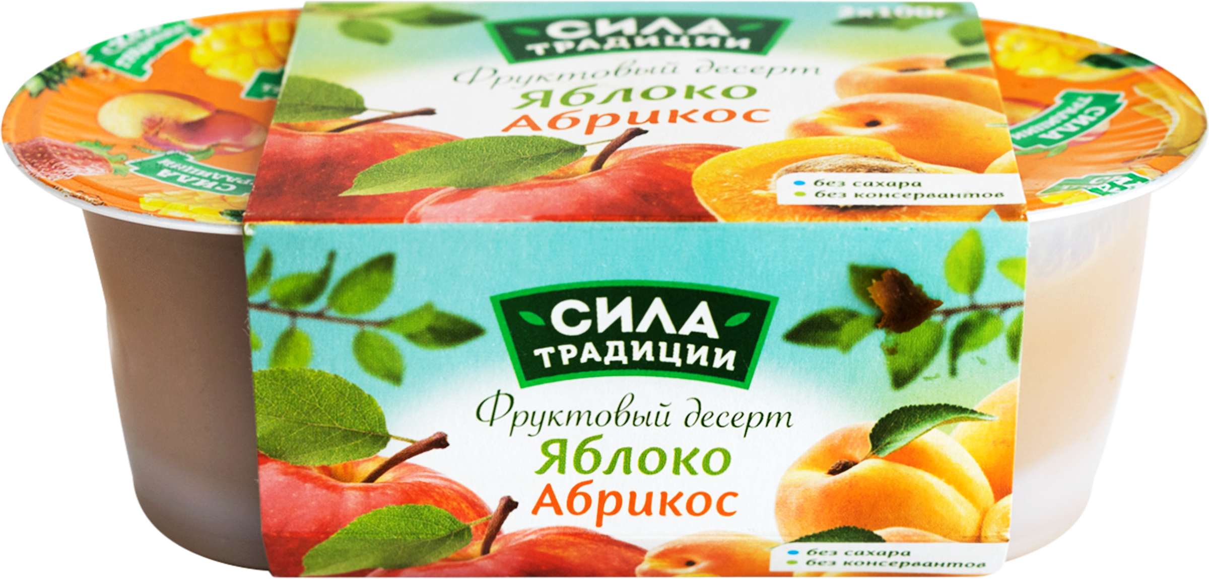 Изображение товара Десерт фруктовый СИЛА ТРАДИЦИИ Яблоко-абрикос, 2х100г
