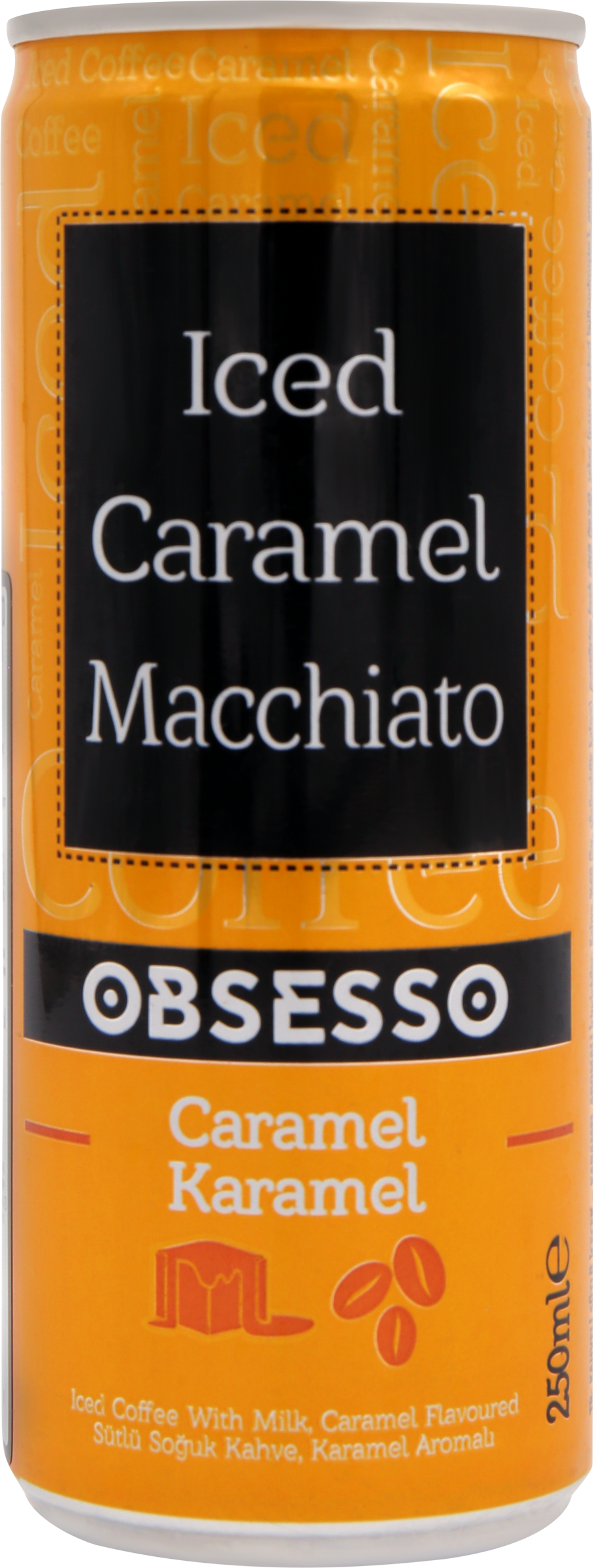 Изображение товара Обеспечение освежающего вкуса - напиток OBSESSO Кофе холодный Caramel Macchiato 0. 25л