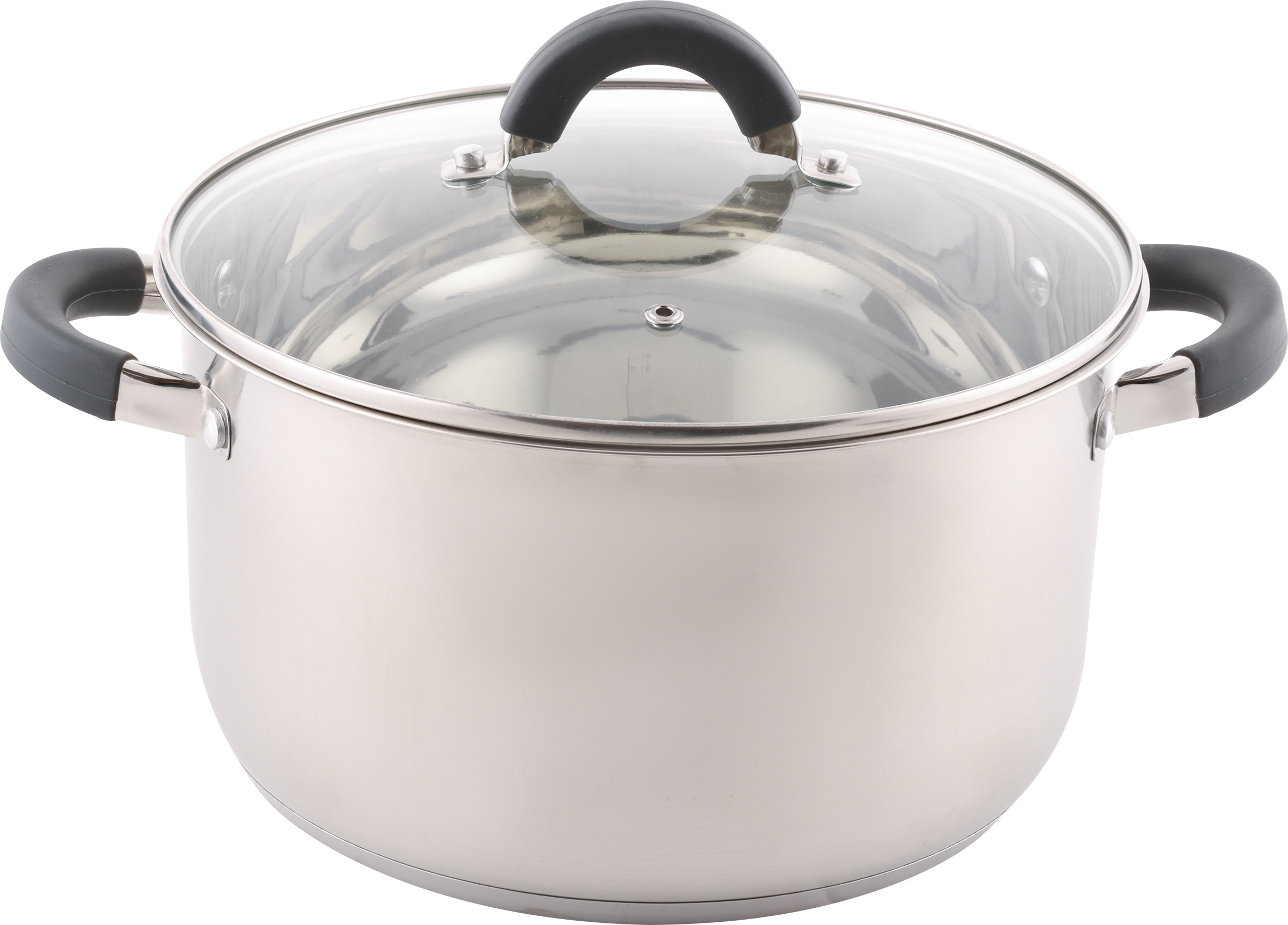 Изображение товара Кастрюля HOMECLUB Comfort из нержавеющей стали 5.8л с силиконовыми ручками для всех плит