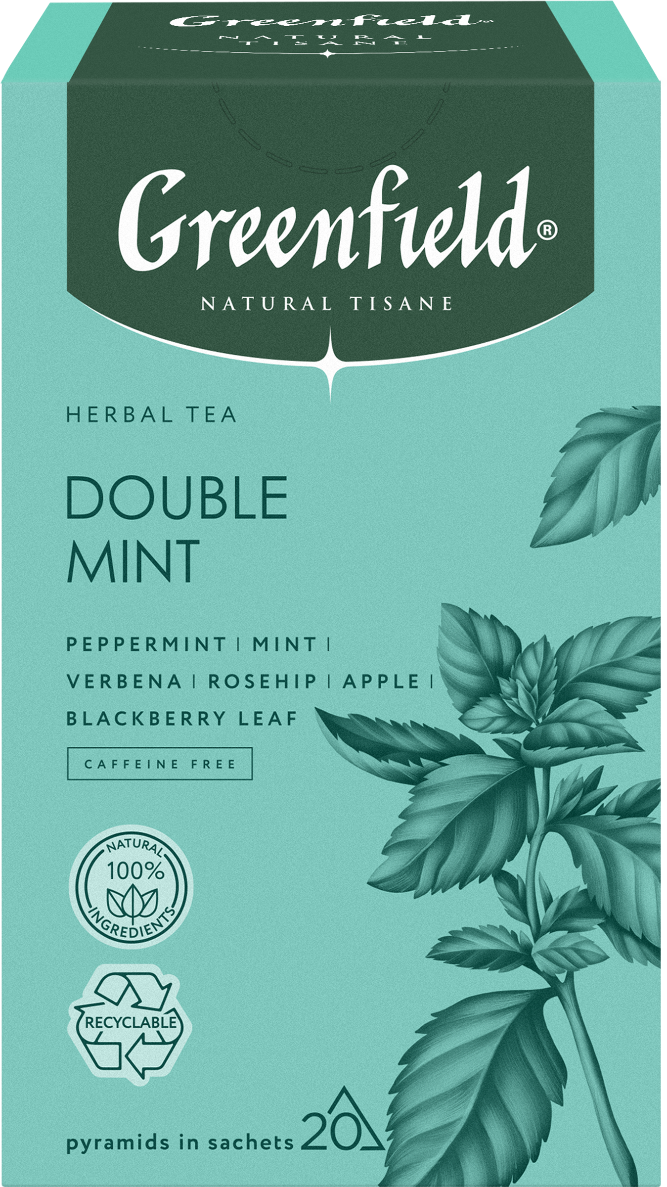 Изображение товара Напиток чайный GREENFIELD Нейчерал Тизан Дабл Минт, 20пак
