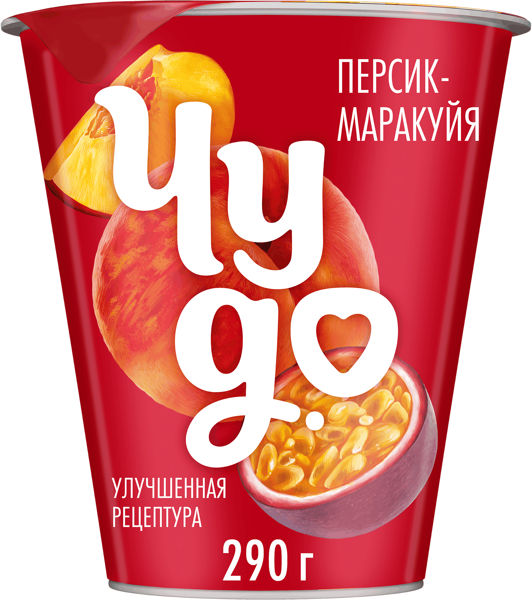 Изображение товара Йогурт ЧУДО Персик-маракуйя 2% 290г натуральный с кусочками фруктов