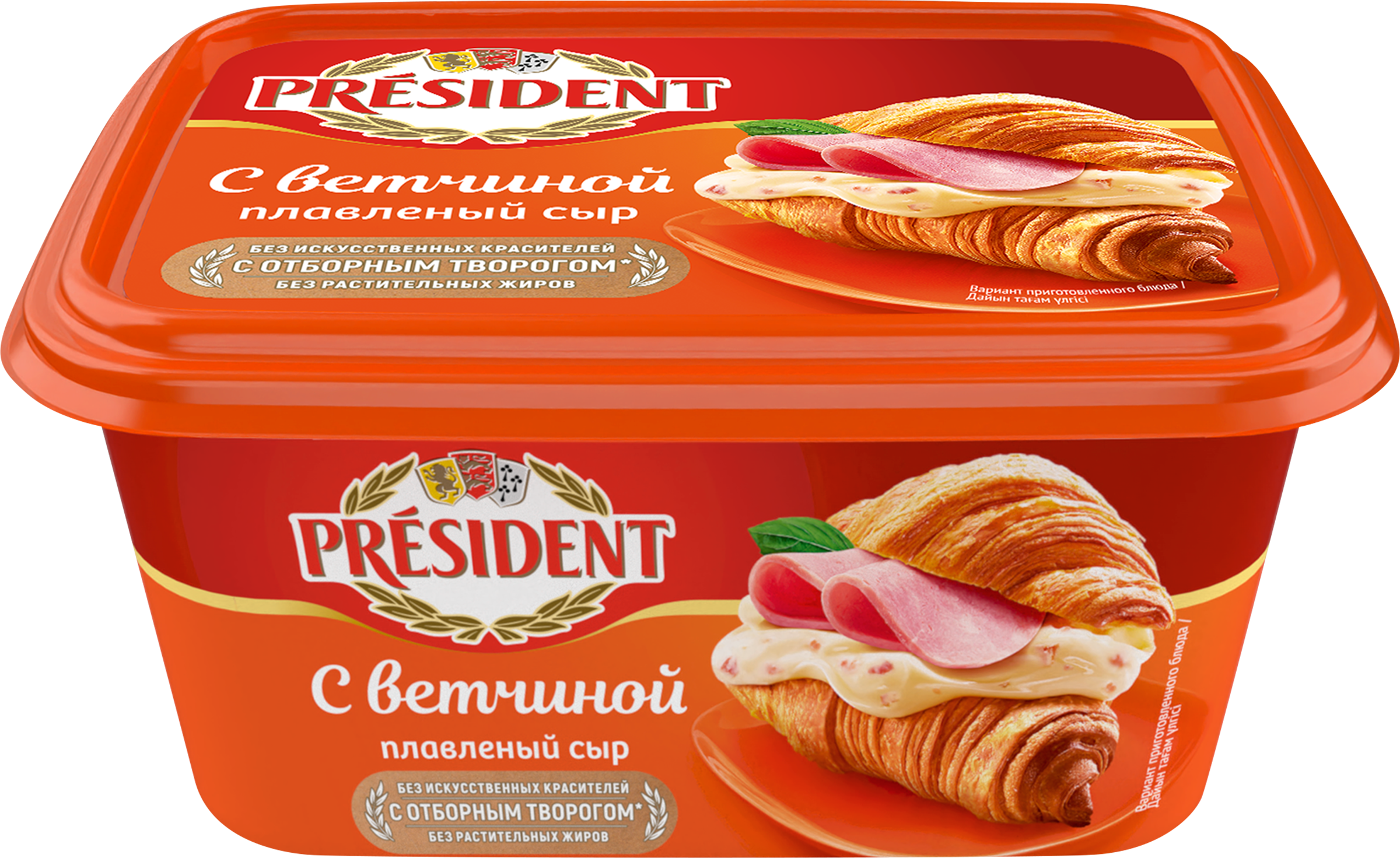 Изображение товара Сыр плавленый PRESIDENT с ветчиной 45%, без змж, 400г