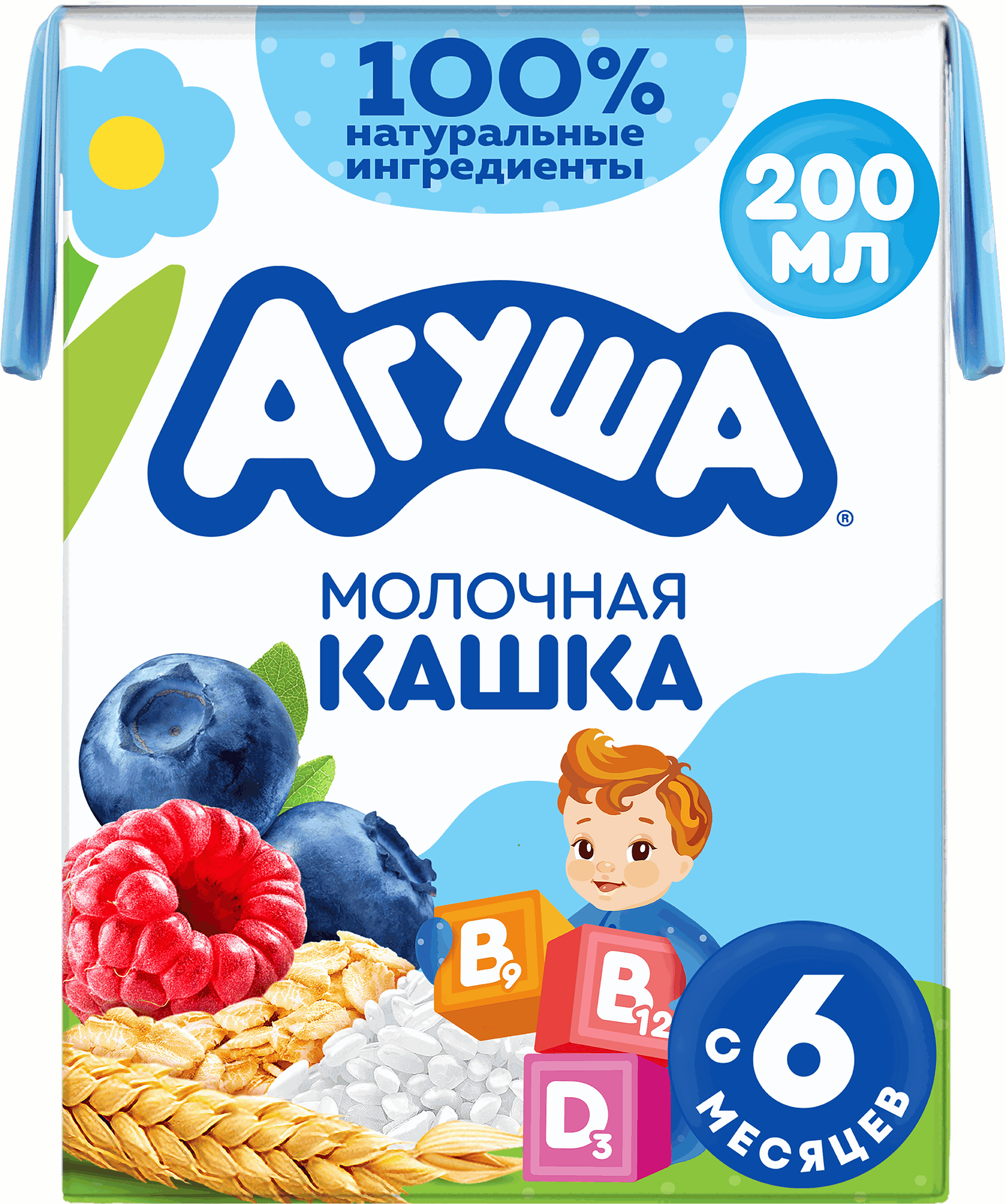 Изображение товара Детская молочная каша АГУША Укрепляй-ка с ягодами 200 мл