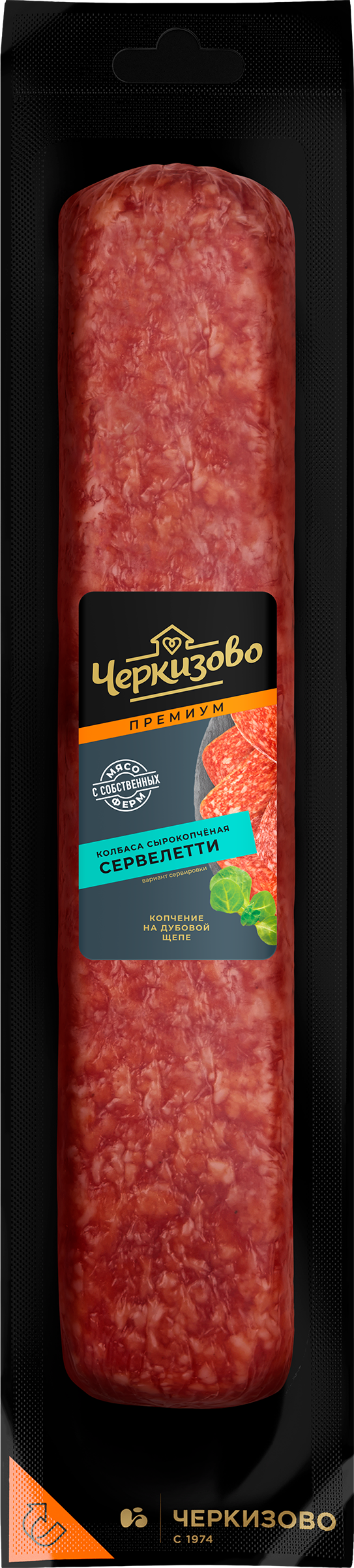 Изображение товара Колбаса сырокопченая ЧЕРКИЗОВО ПРЕМИУМ Сервелетти полусухая, весовая