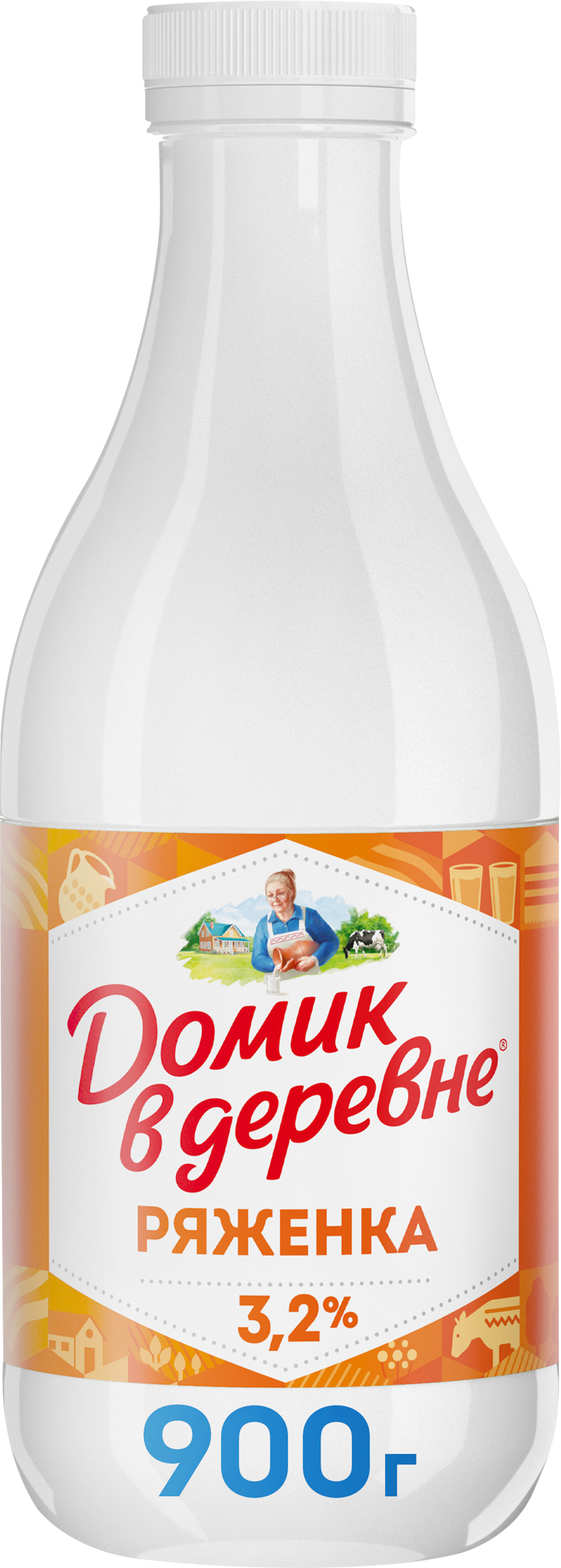 Изображение товара Ряженка ДОМИК В ДЕРЕВНЕ 3,2%, без змж, 900г