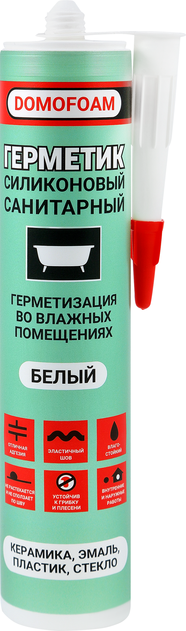 Изображение товара Герметик DOMOFOAM санитарный силиконовый белый 260 мл