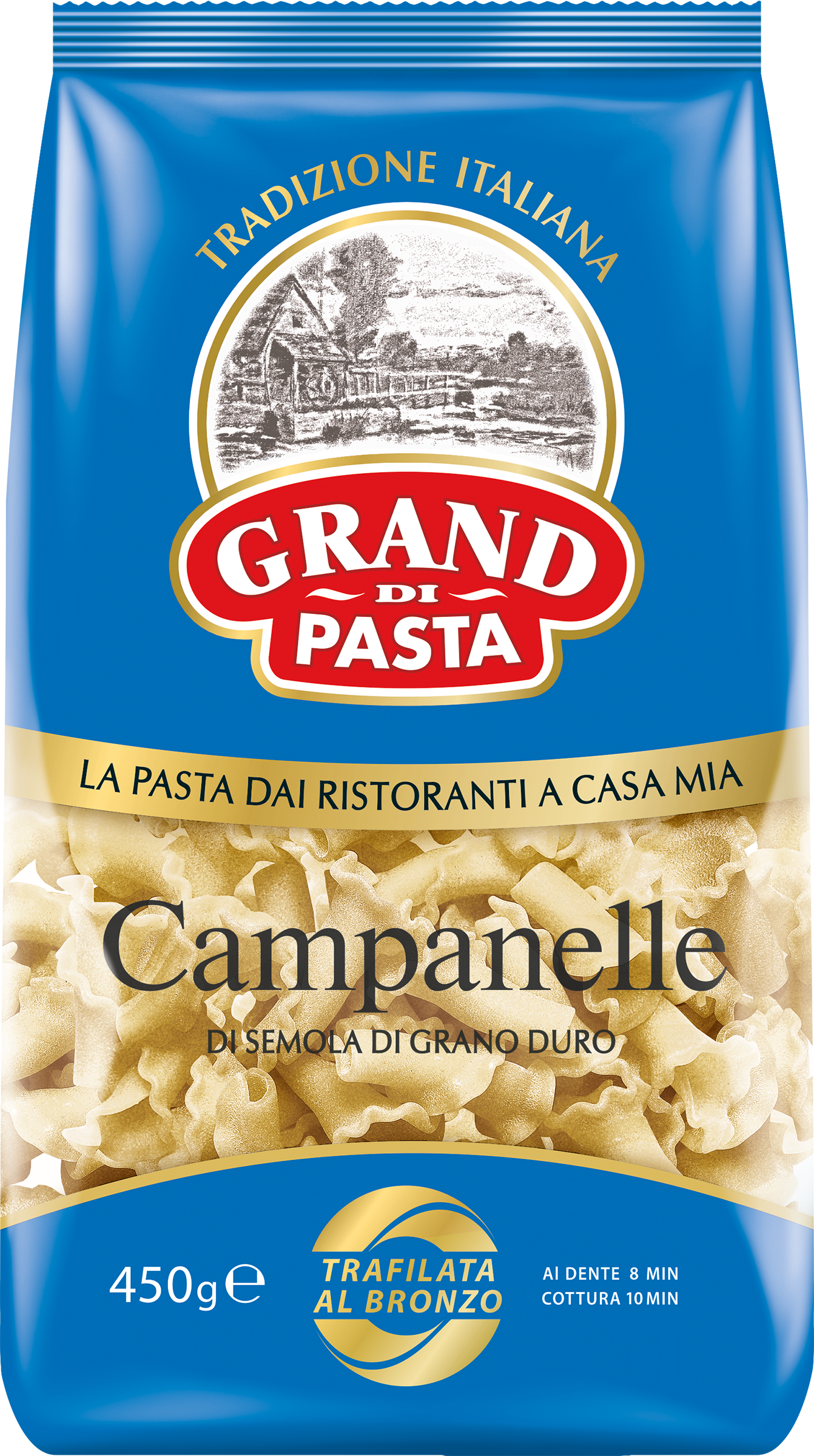 Изображение товара Макароны GRAND DI PASTA Campanelle группа А, 450г