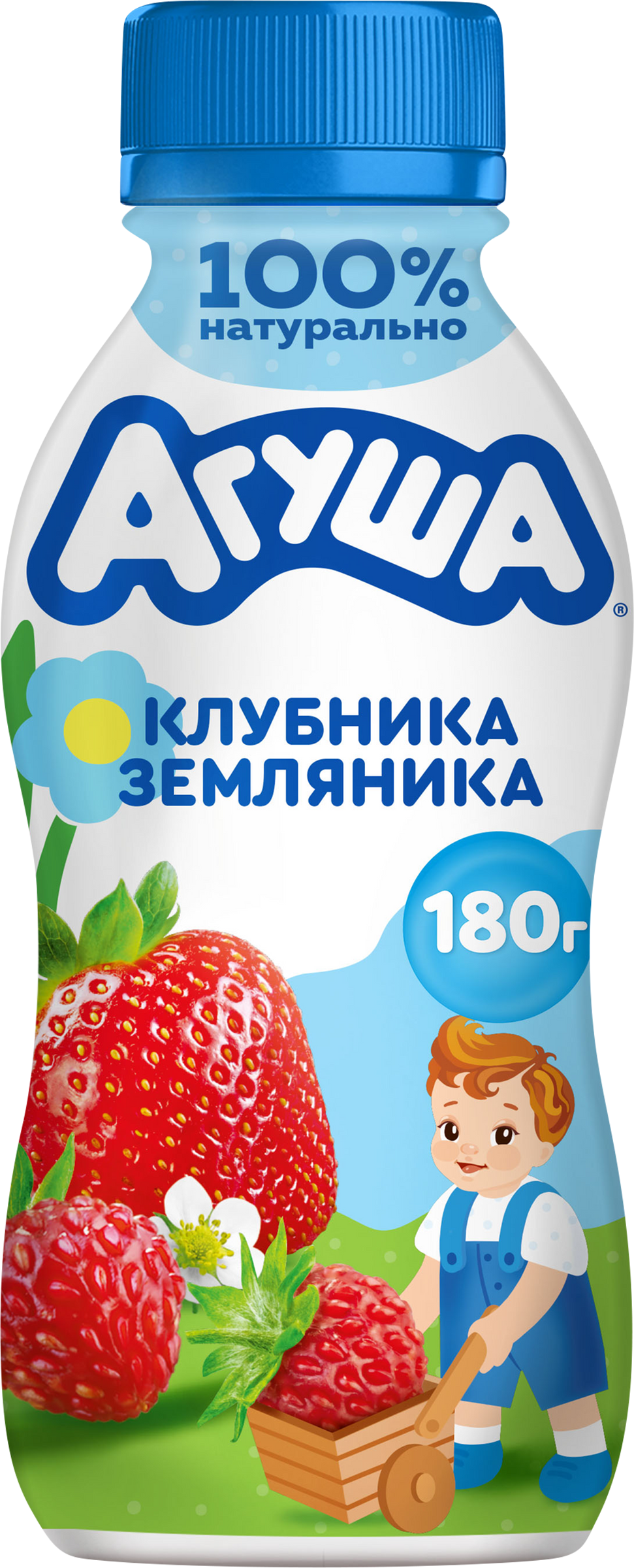 Изображение товара Йогурт питьевой детский АГУША Клубника, земляника 2,7%, с 3 лет, без змж, 180г