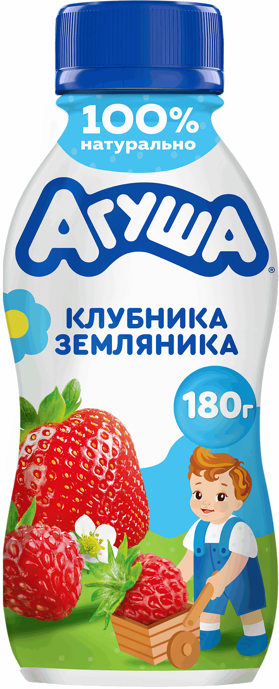 Изображение товара Детский питьевой йогурт Агуша клубника земляника 180г с 3 лет