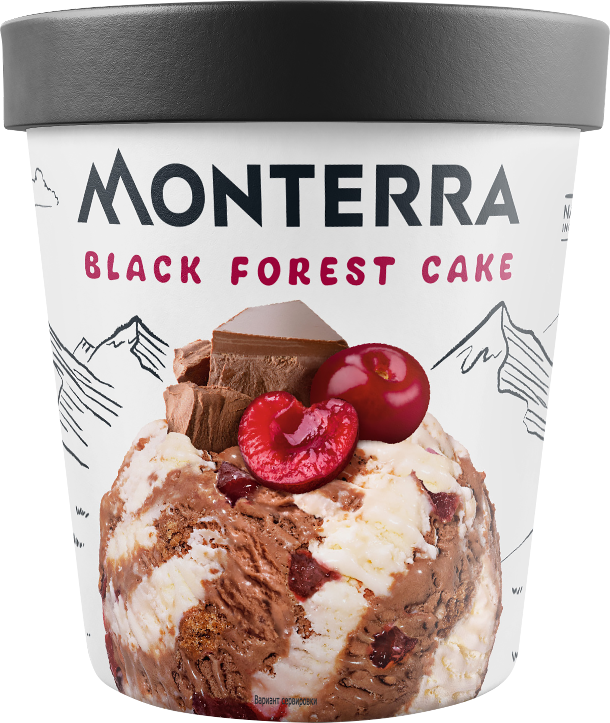 Изображение товара Мороженое MONTERRA Шоколадно-вишневый торт 300г