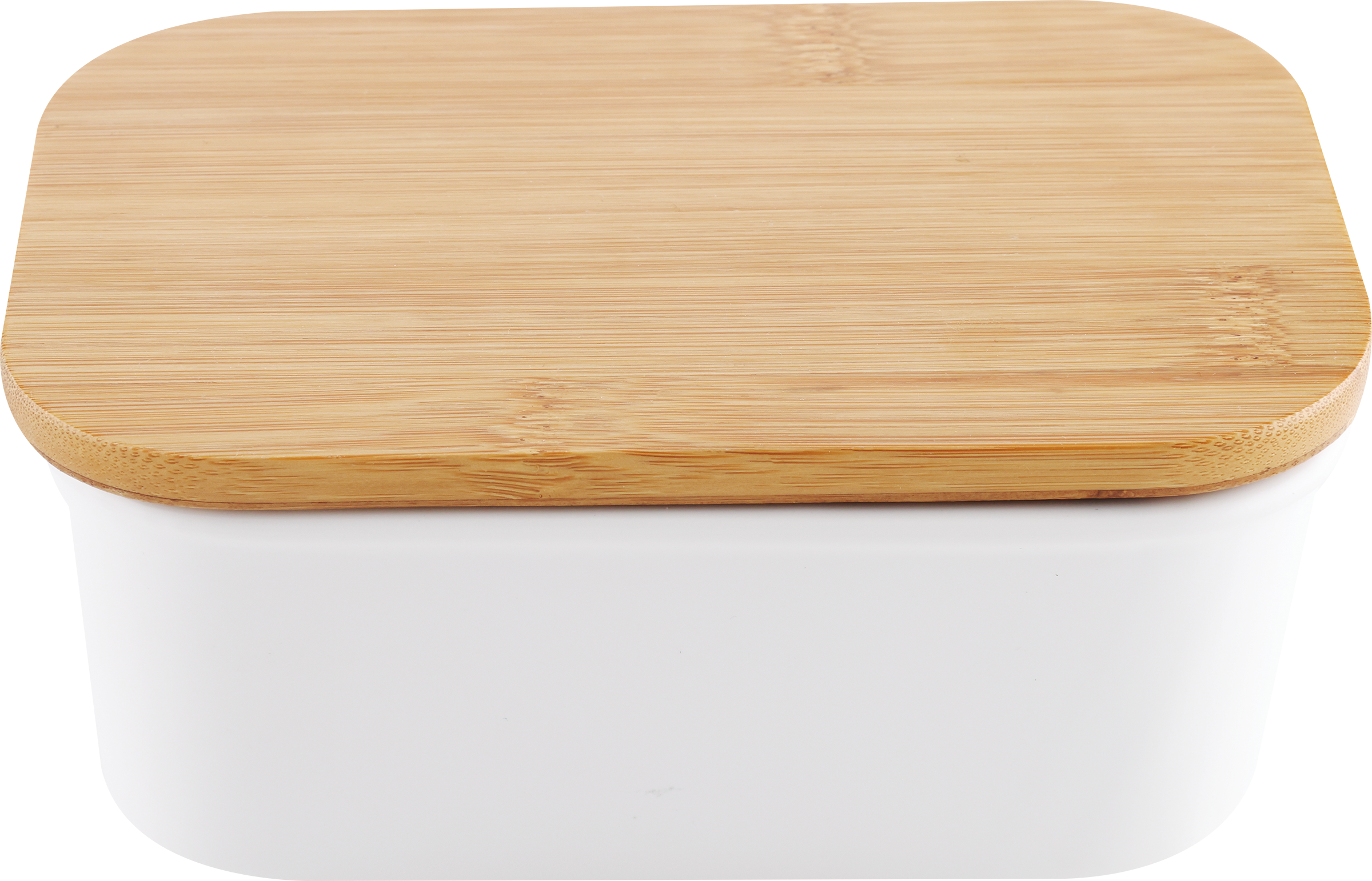 Изображение товара Масленка HOMECLUB Bamboo 16x10,5x7,5см из фарфора и бамбука стильный аксессуар для масла