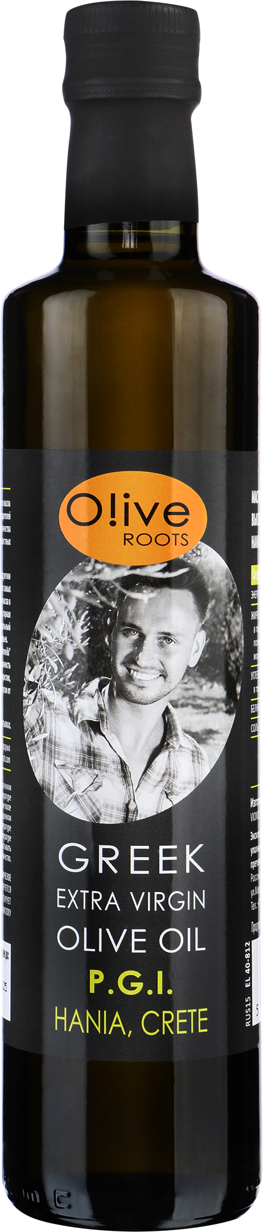 Изображение товара Масло оливковое OLIVE ROOTS Hania Crete P. G. I. 500мл - натуральное нерафинированное масло высшего