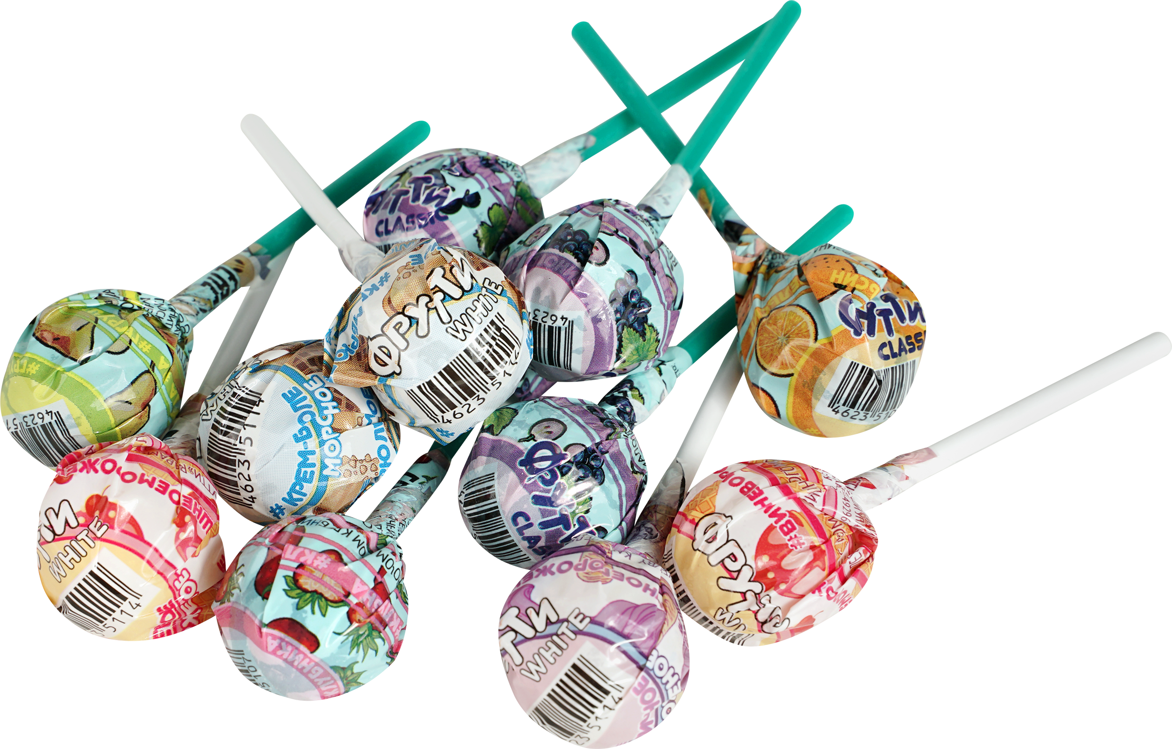 Изображение товара Карамель леденцовая ФРУТТИ White с ароматом крем-брюле, вишня, клубника, черничное морожное, 12г