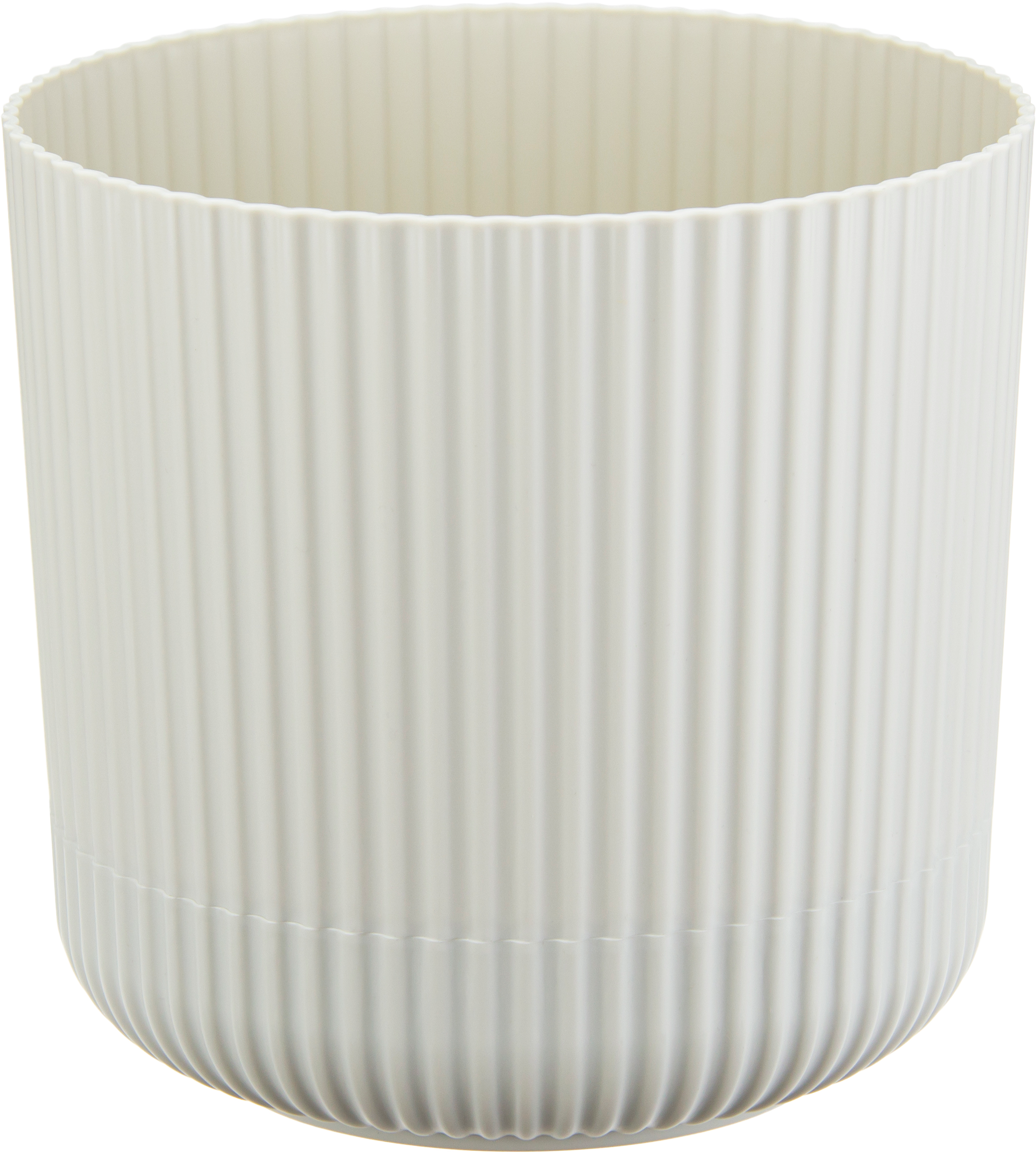 Изображение товара Кашпо для растений с пристегнутым поддоном IDEA Вельвет d=16см 2,5л белый ротанг