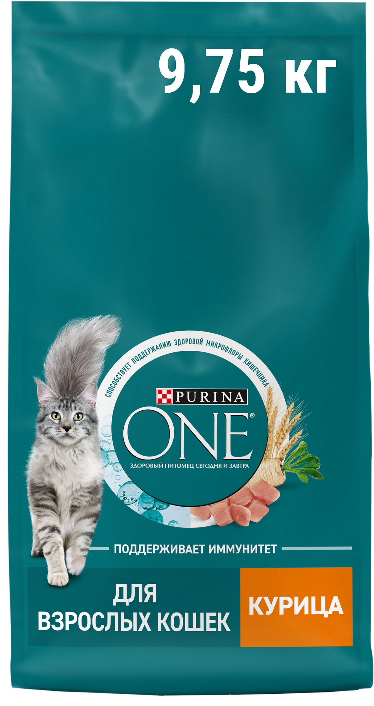 Изображение товара Корм сухой для взрослых кошек PURINA ONE Курица 9,75 кг