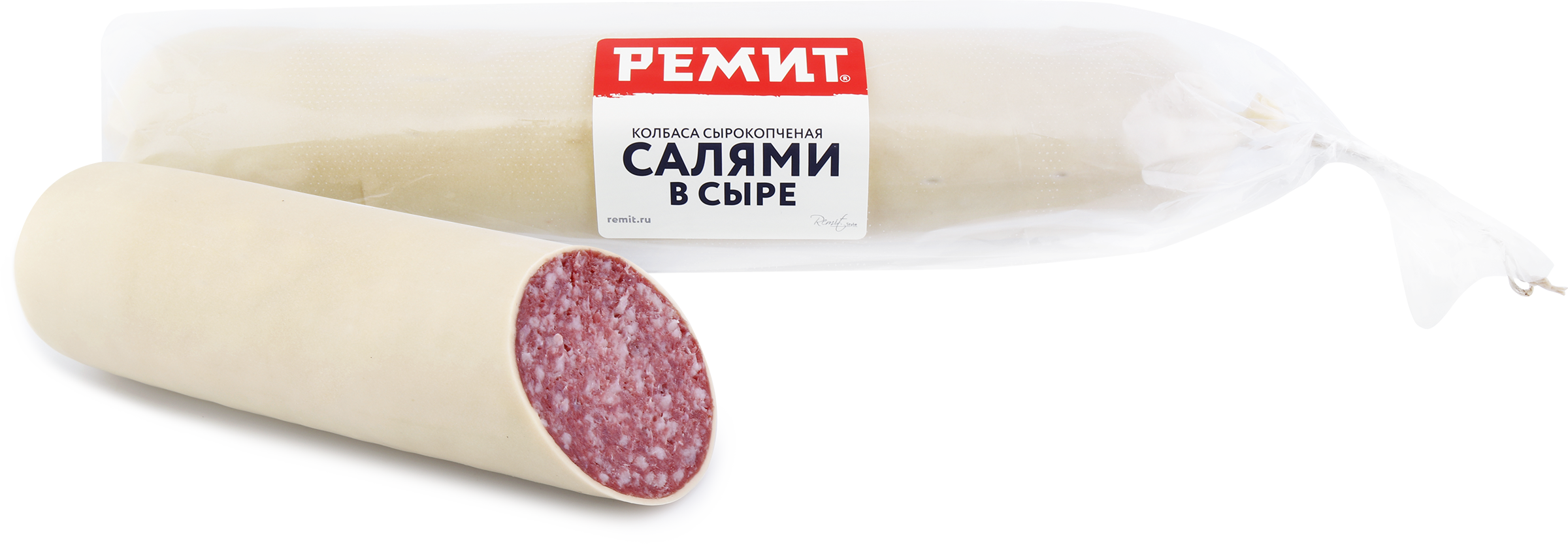 Изображение товара Колбаса сырокопченая РЕМИТ Салями с сыром, весовая упаковка