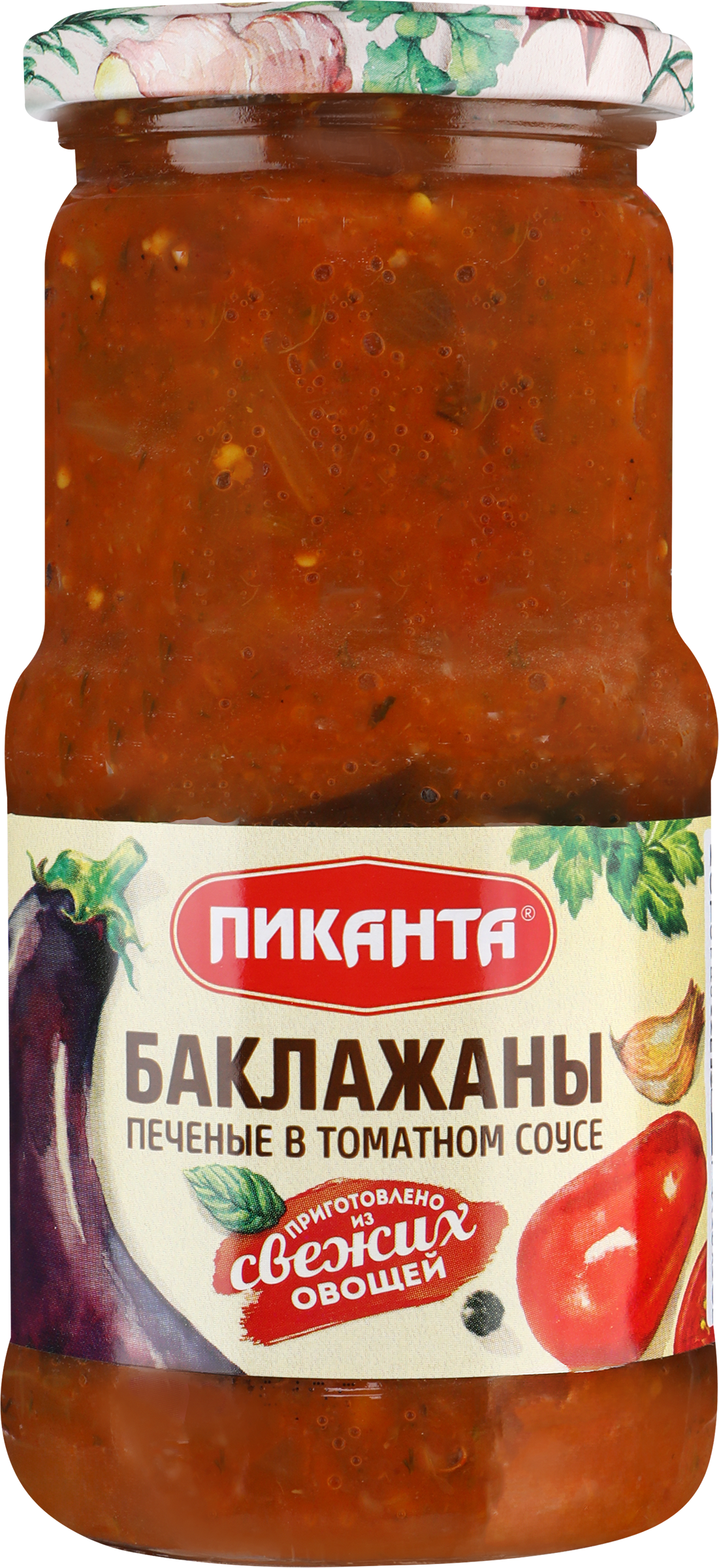 Изображение товара Баклажаны печеные ПИКАНТА в томатном соусе, 450г