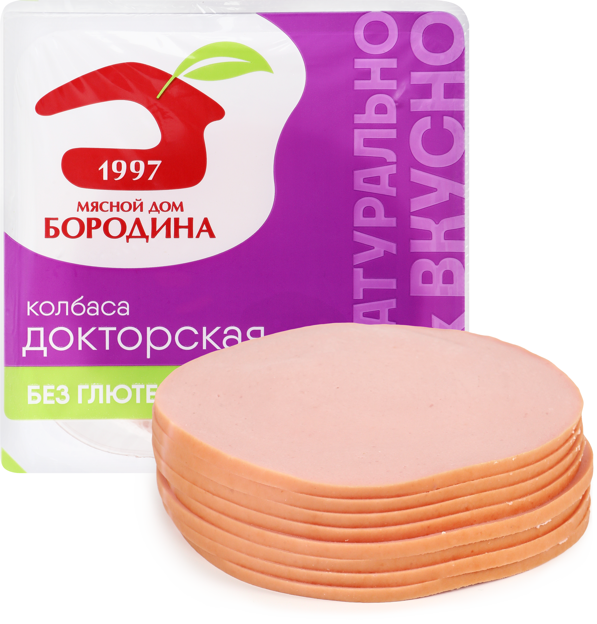 Изображение товара Колбаса вареная МД БОРОДИНА Докторская, нарезка, 190г