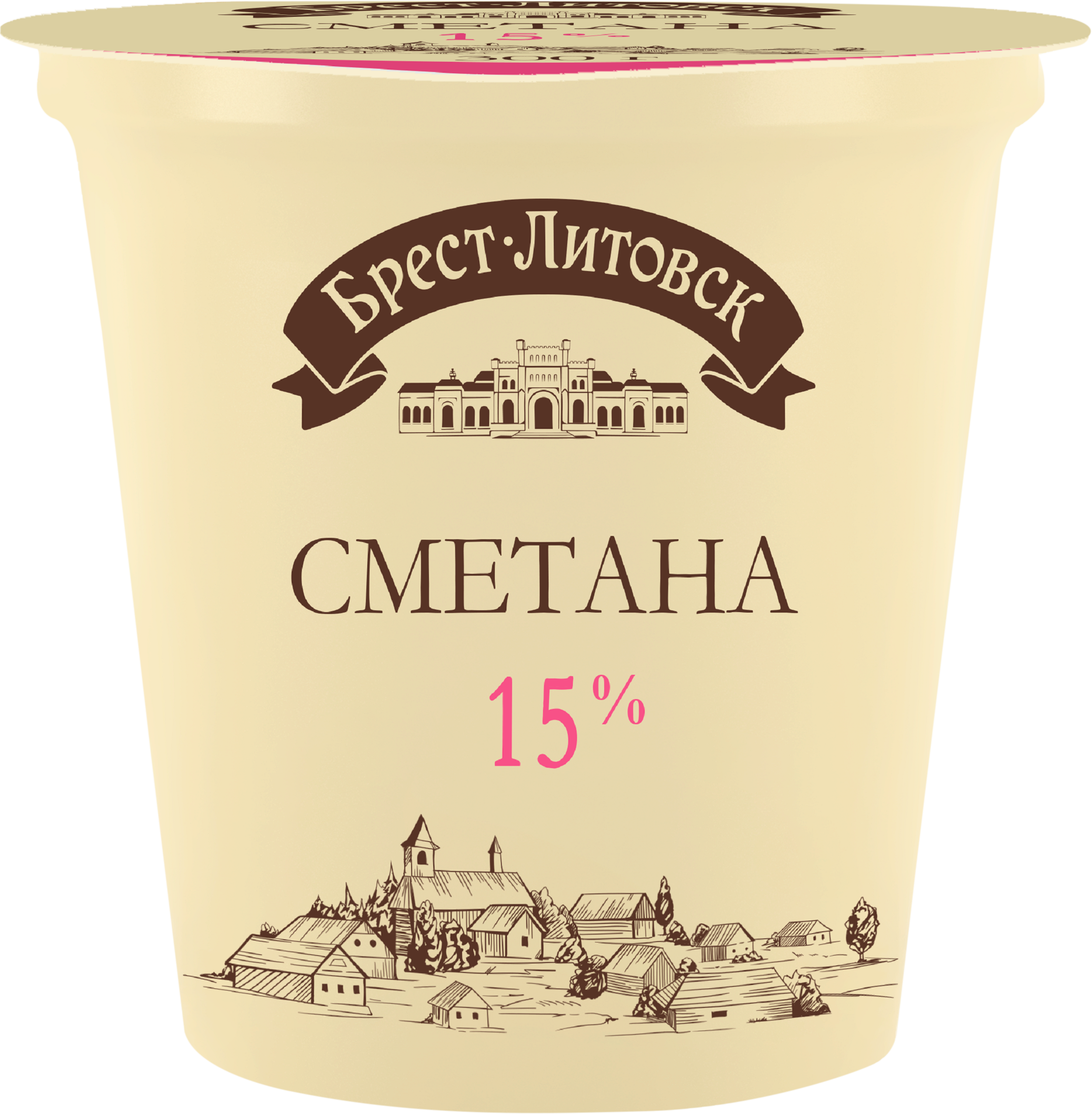 Изображение товара Сметана БРЕСТ-ЛИТОВСК 15% без змж 300 г натуральный продукт