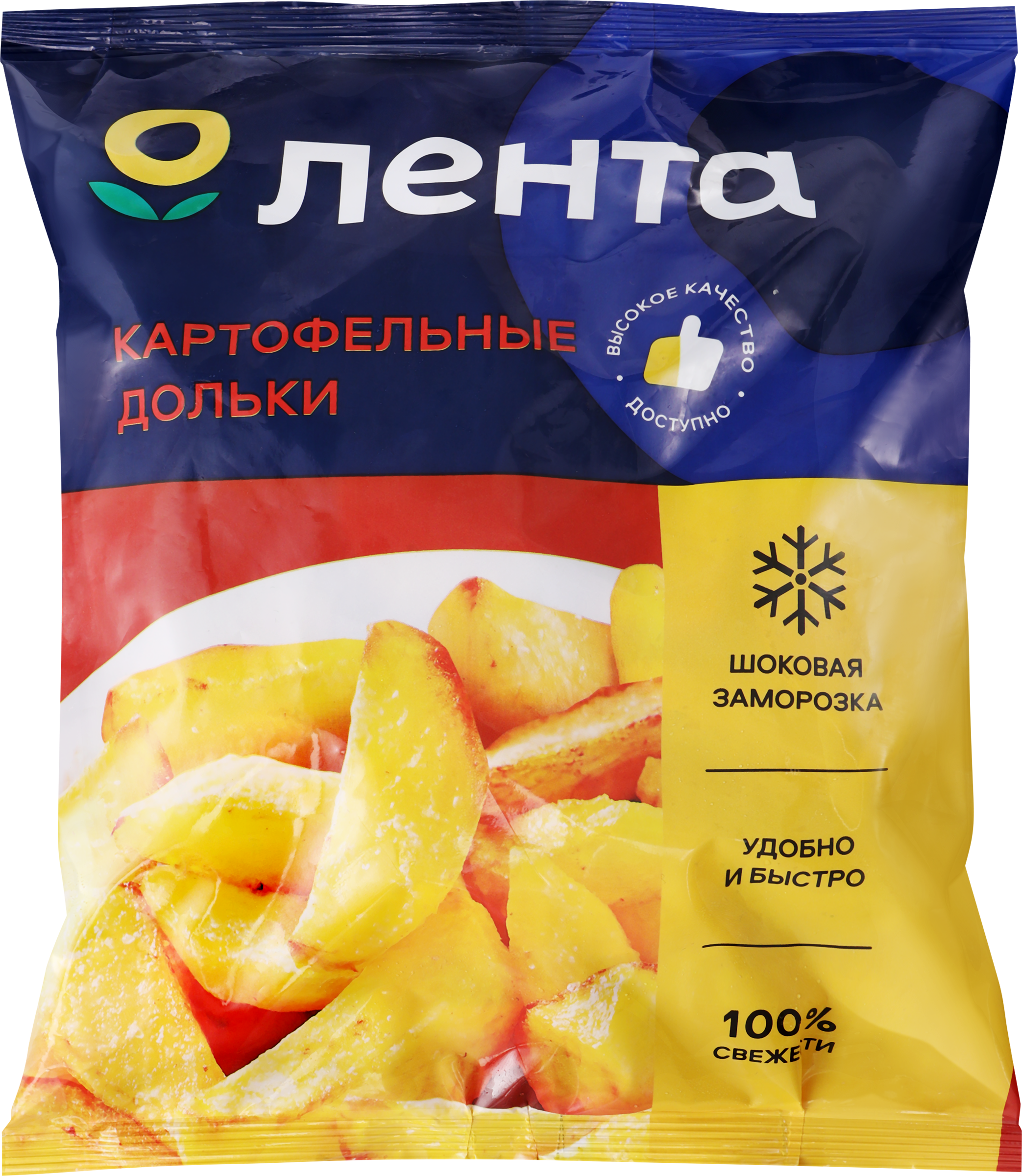 Изображение товара Картофель замороженный ЛЕНТА дольки в кожуре, 700г