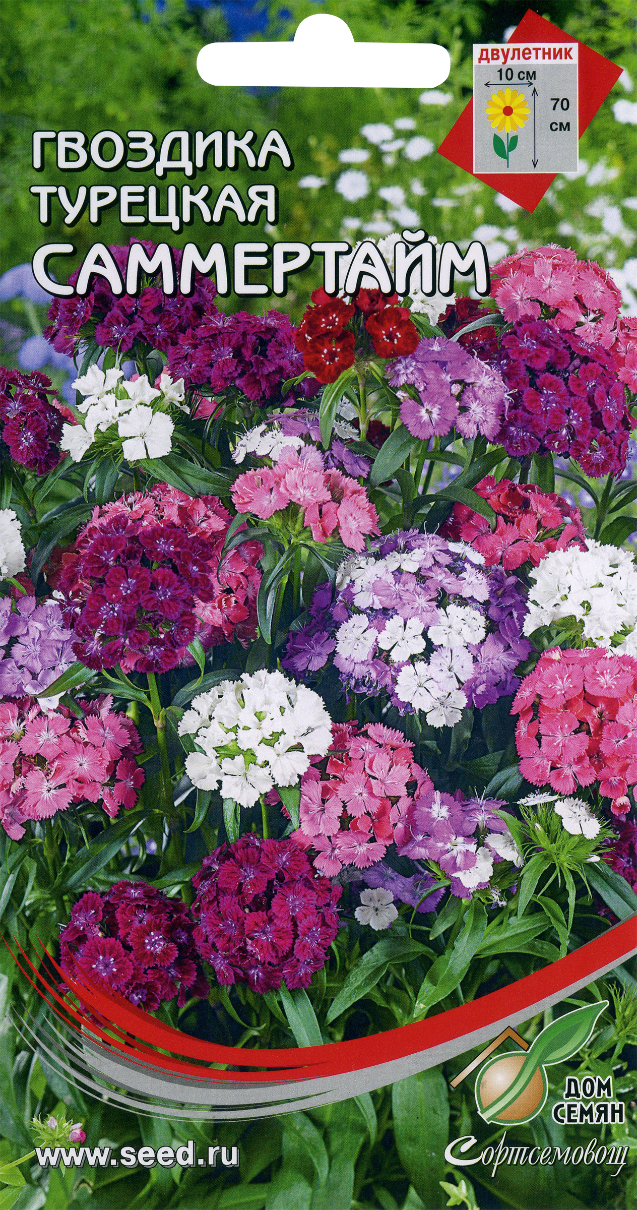 Изображение товара Семена ДОМ СЕМЯН Гвоздика турецкая Саммертайм, 0,07г