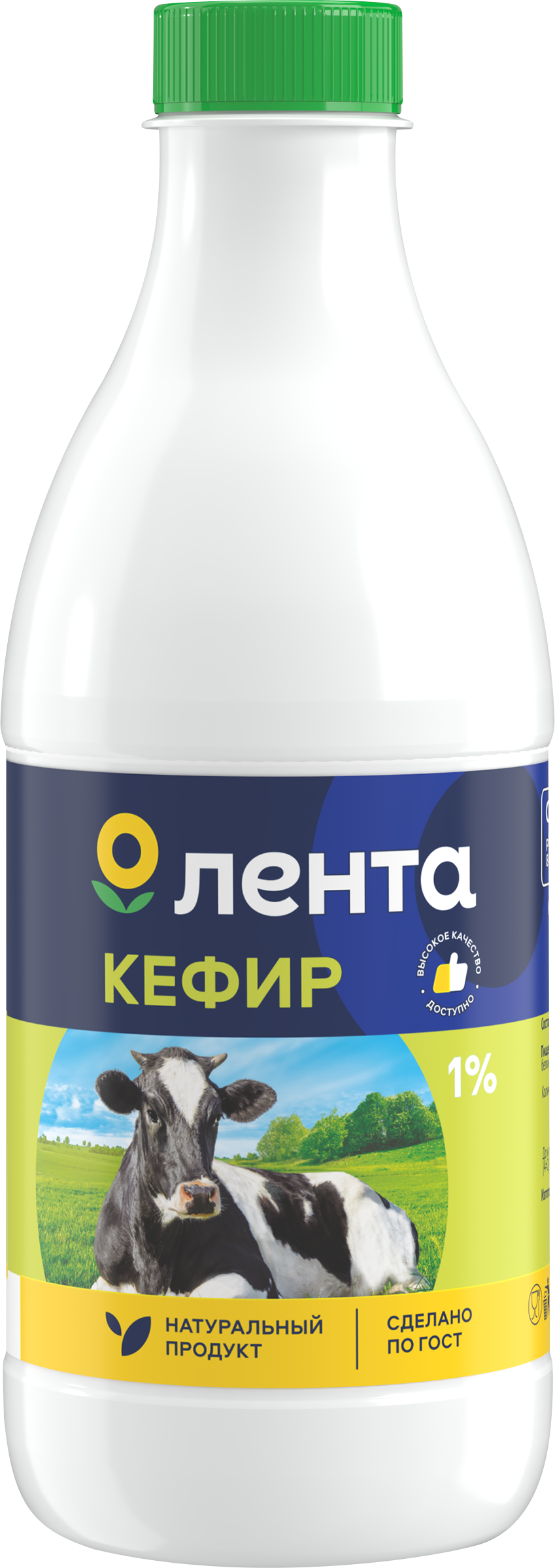 Изображение товара Кефир ЛЕНТА 1% без змж 920г натуральный с пробиотиками