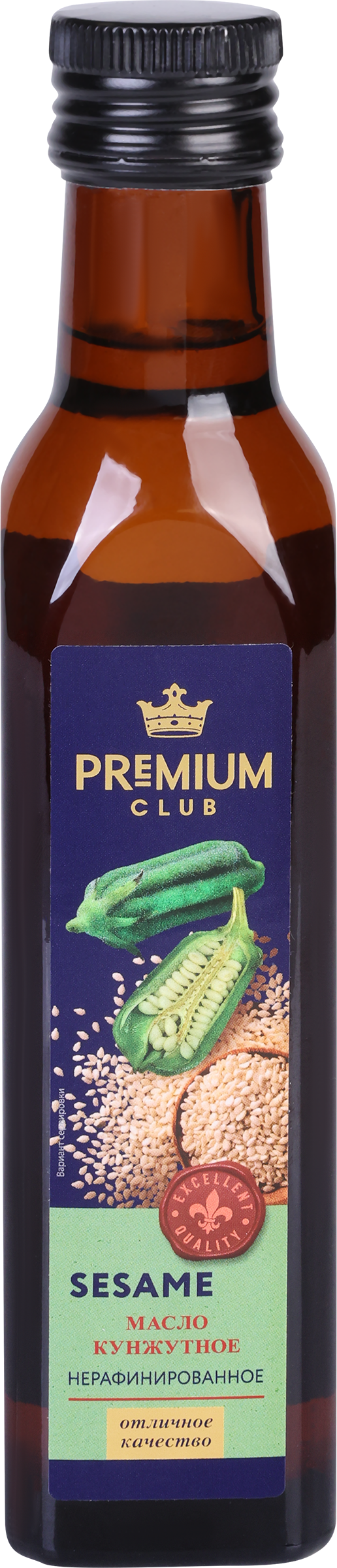 Изображение товара Масло кунжутное нерафинированное PREMIUM CLUB 250мл для салатов и заправок