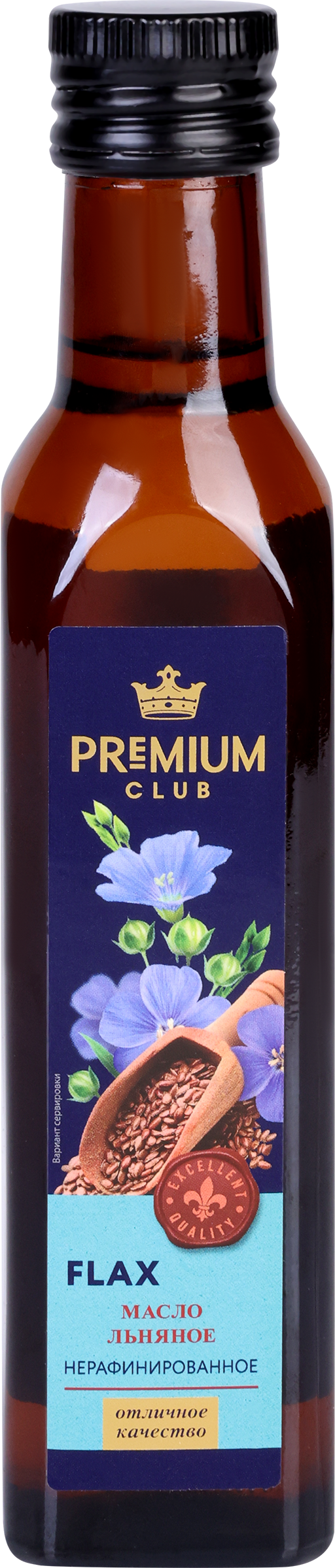 Изображение товара Масло льняное PREMIUM CLUB нерафинированное 250 мл - полезное натуральное масло для здоровья