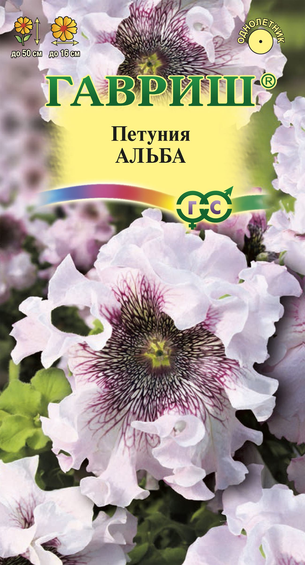 Изображение товара Семена ГАВРИШ Петуния бахромчатая Альба 7 штук — яркие бахромчатые цветы