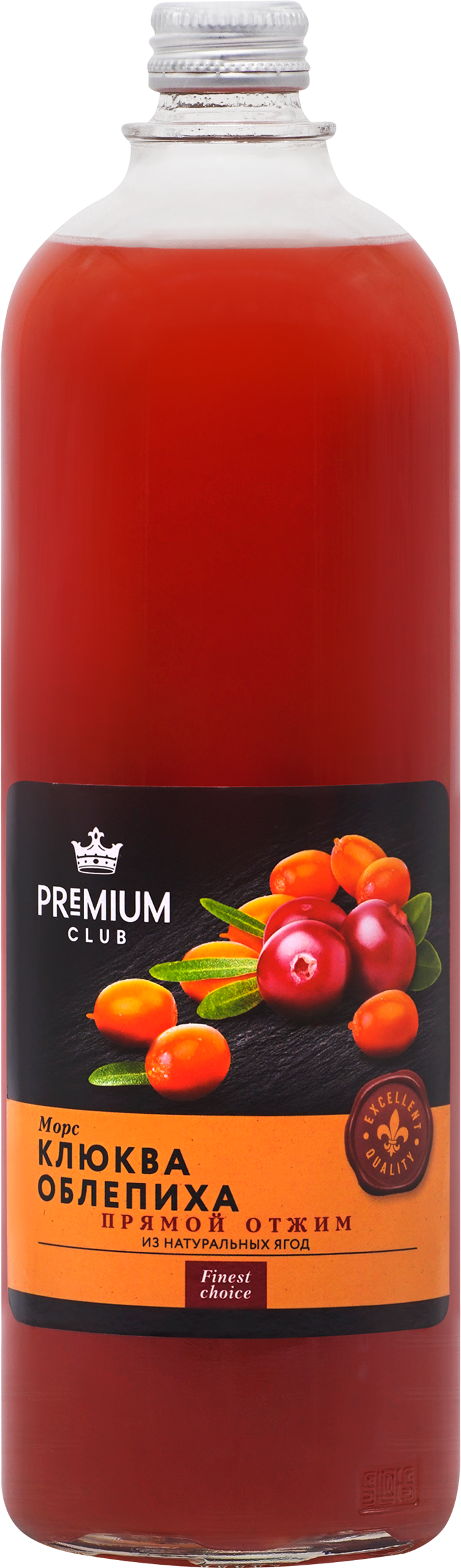 Изображение товара Морс PREMIUM СLUB Клюквенно-облепиховый 1л натуральный напиток