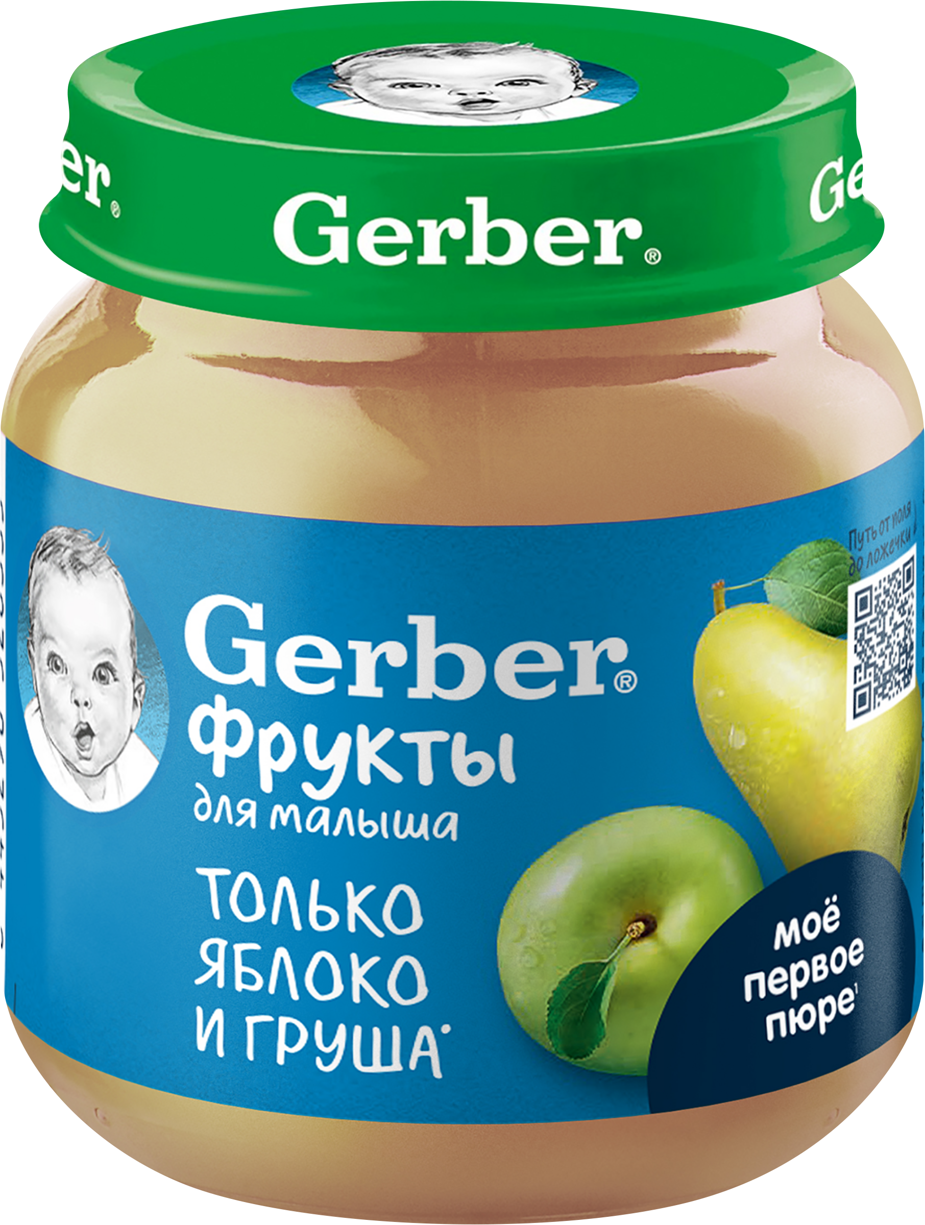 Изображение товара Пюре GERBER Яблоко и груша, с 5 месяцев, 125г