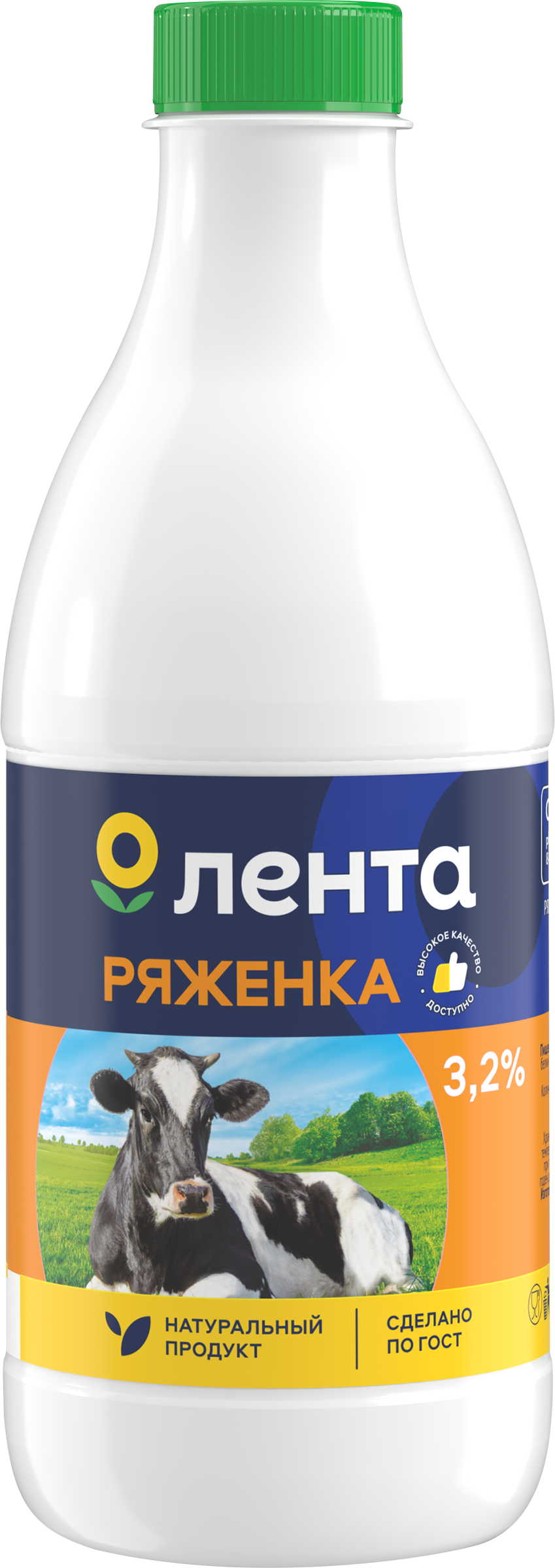 Изображение товара Ряженка ЛЕНТА 3,2% без змж 920г натуральный кисломолочный напиток