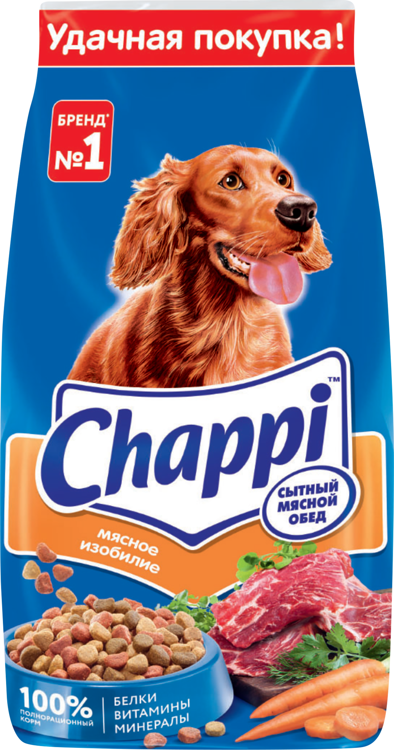 Изображение товара Корм сухой для взрослых собак CHAPPI Сытный мясной обед Мясное изобилие, для всех пород, полнорационный, 15кг