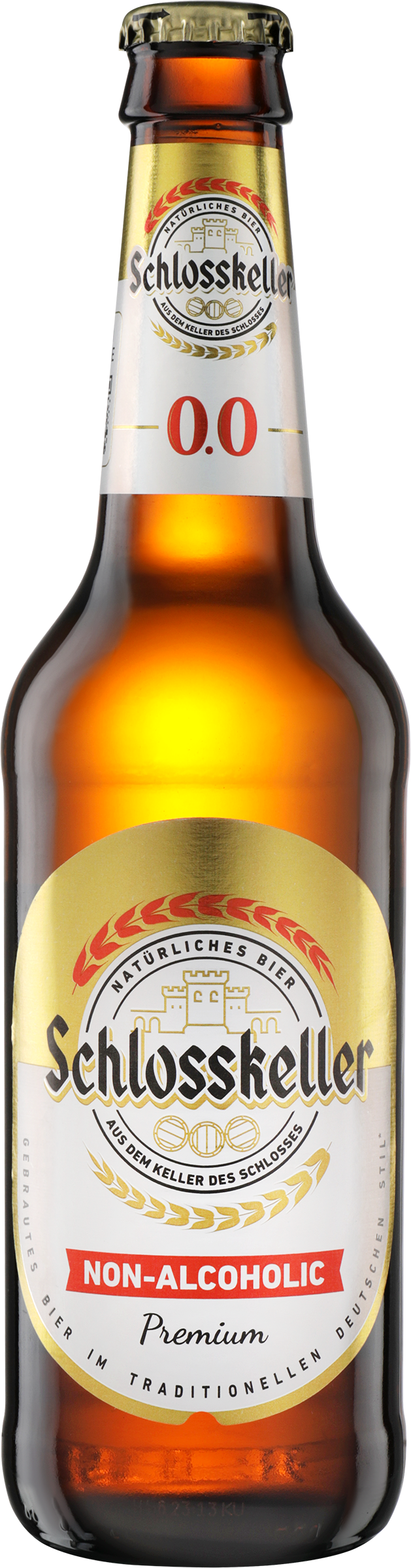Изображение товара Безалкогольное светлое пиво SCHLOSSKELLER 0,45л фильтрованное пастеризованное