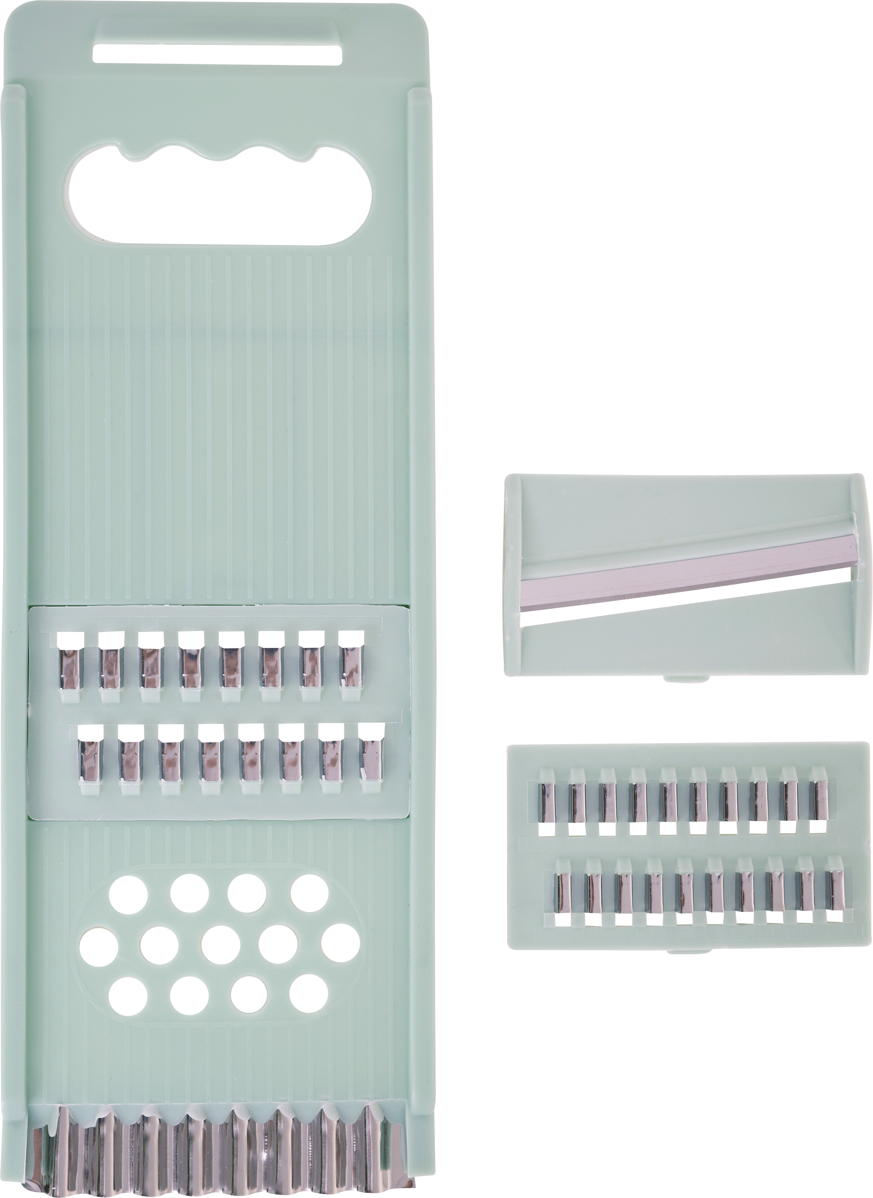 Изображение товара Терка HOMECLUB Veggie Мини Трио 3 насадки пластик и нержавеющая сталь