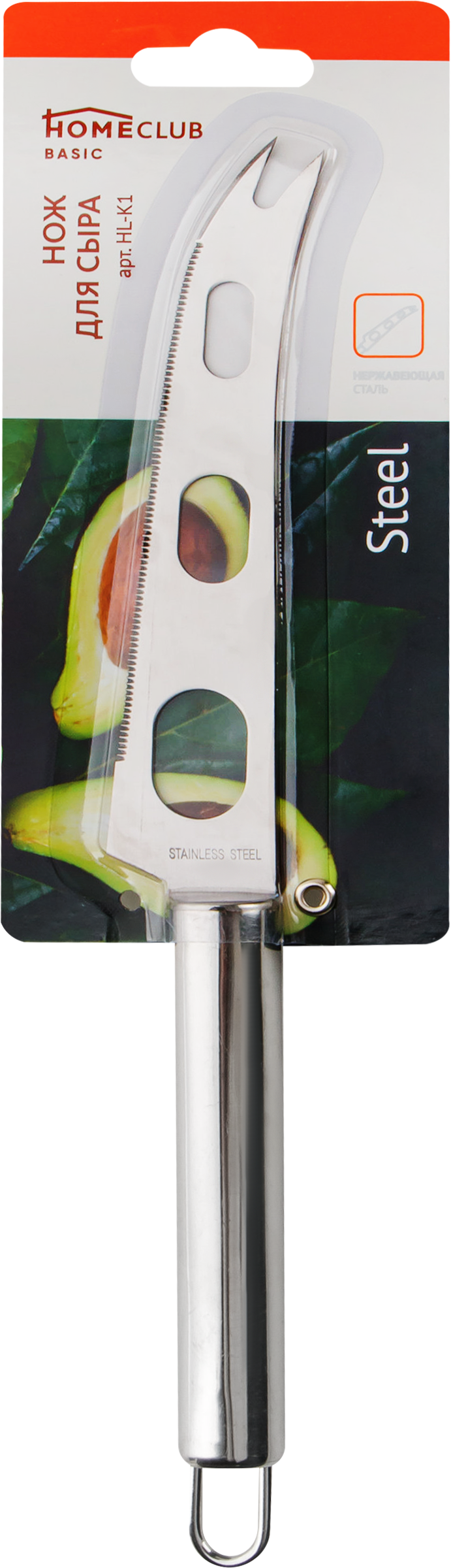Изображение товара Нож для сыра HOMECLUB Steel нержавеющая сталь Арт hl-k1 26,3х3см