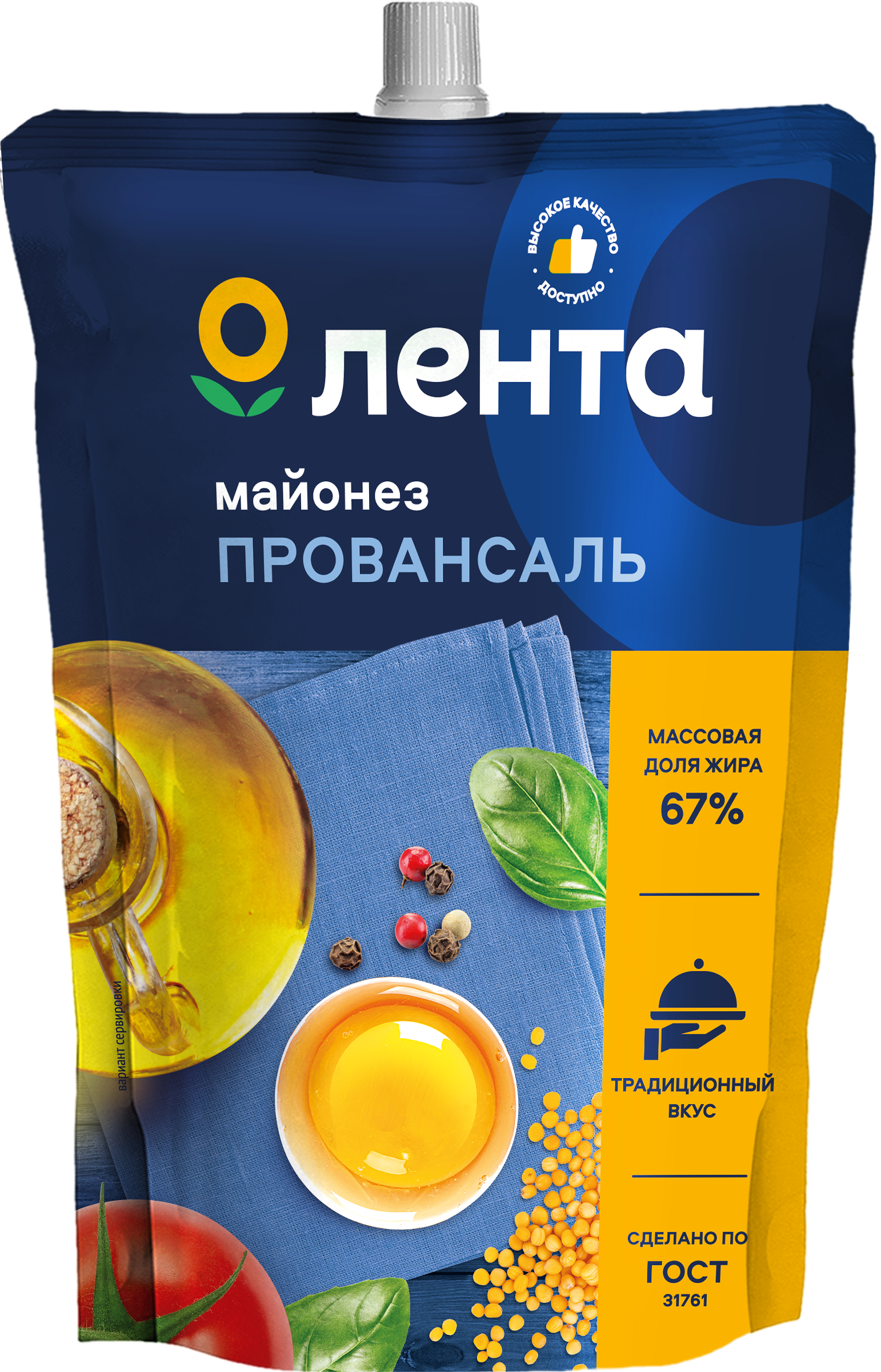 Изображение товара Майонез ЛЕНТА Провансаль Классический 67%, 700мл