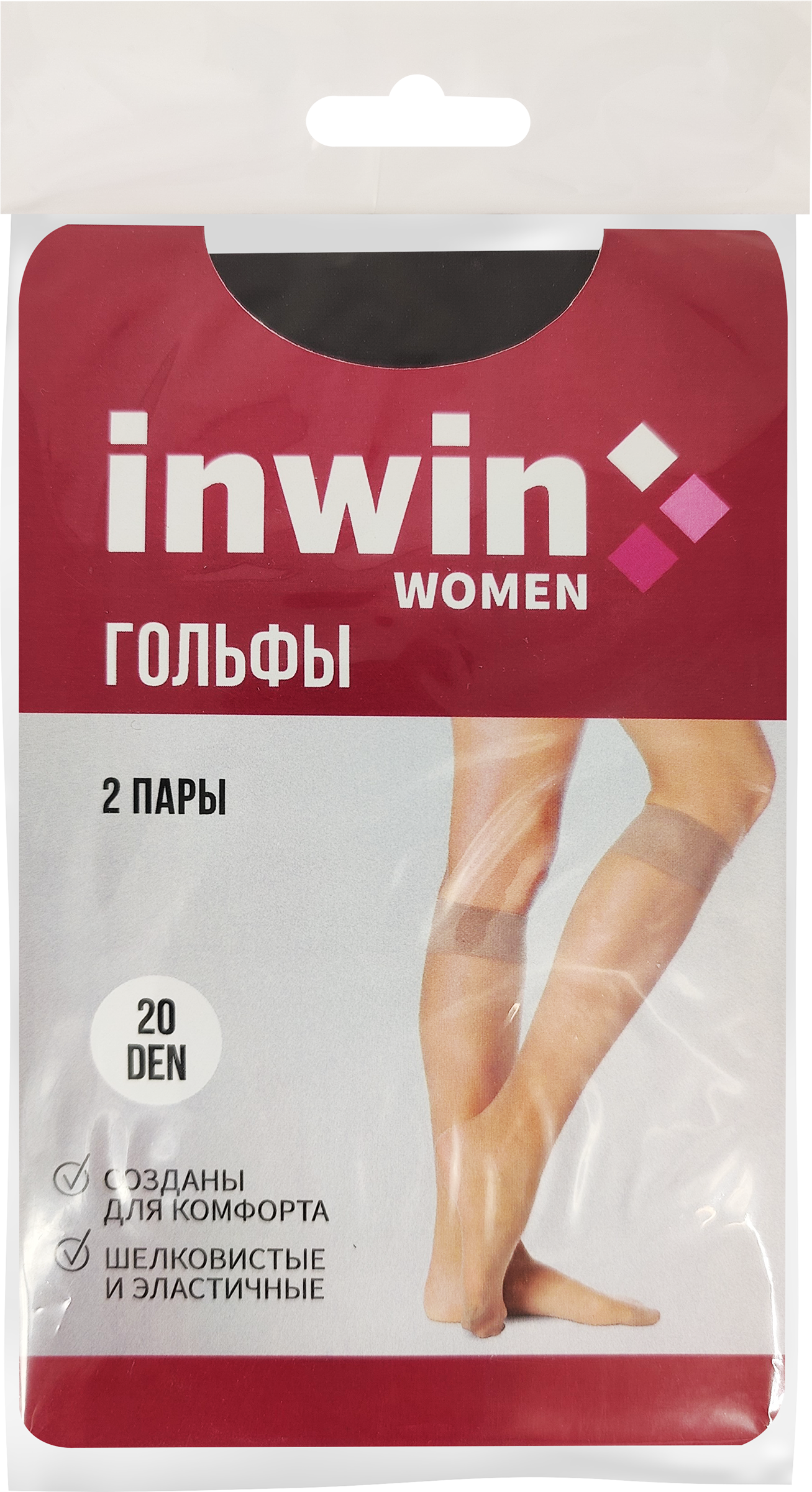 Изображение товара Гольфы женские INWIN р 23-25 20 den натуральный набор 2 пары