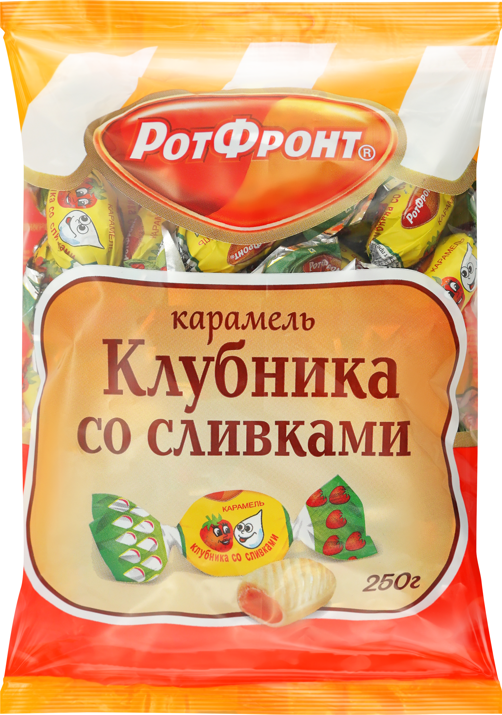 Изображение товара Карамель РОТ ФРОНТ Клубника со сливками 250г