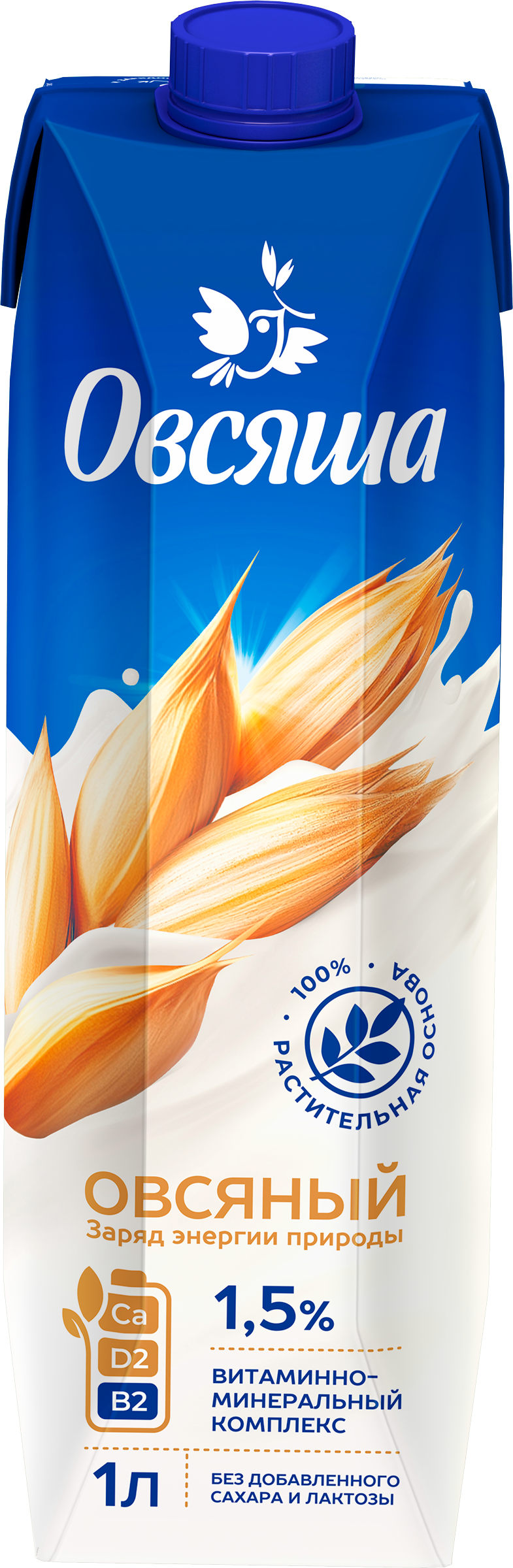 Изображение товара Напиток овсяный ОВСЯША обогащённый витаминами и минералами 1,5% 1000 мл