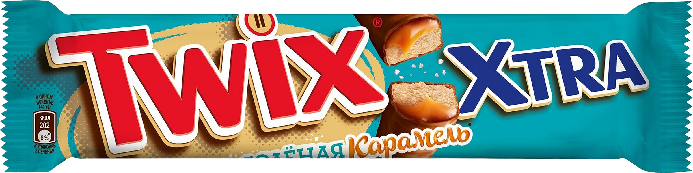 Изображение товара Батончик TWIX Экстра Соленая карамель 82г шоколадный десерт, карамель соленая