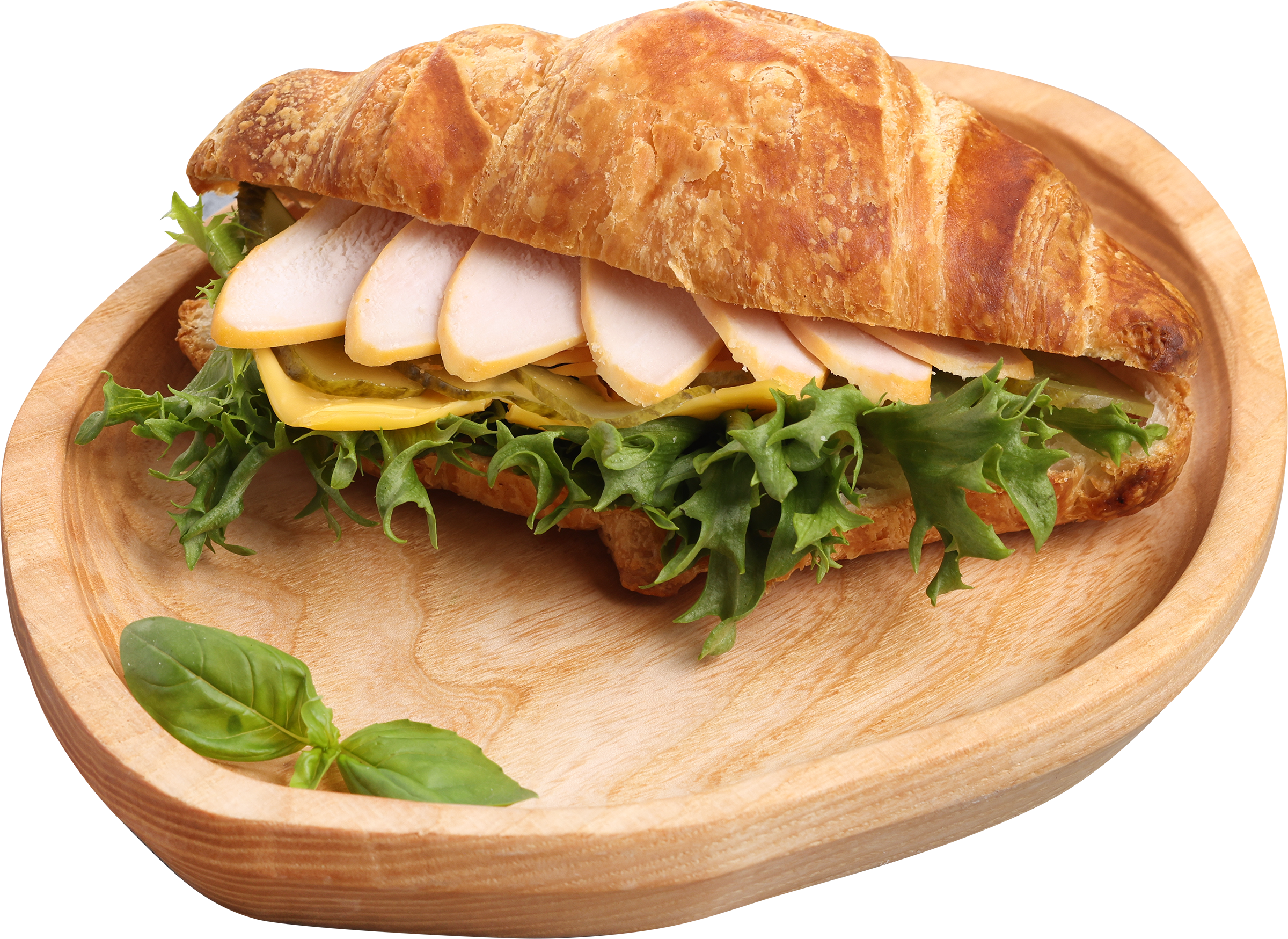 Изображение товара Круассан ЛЕНТА FRESH с копченой грудкой и соусом Макси-бургер, 170г