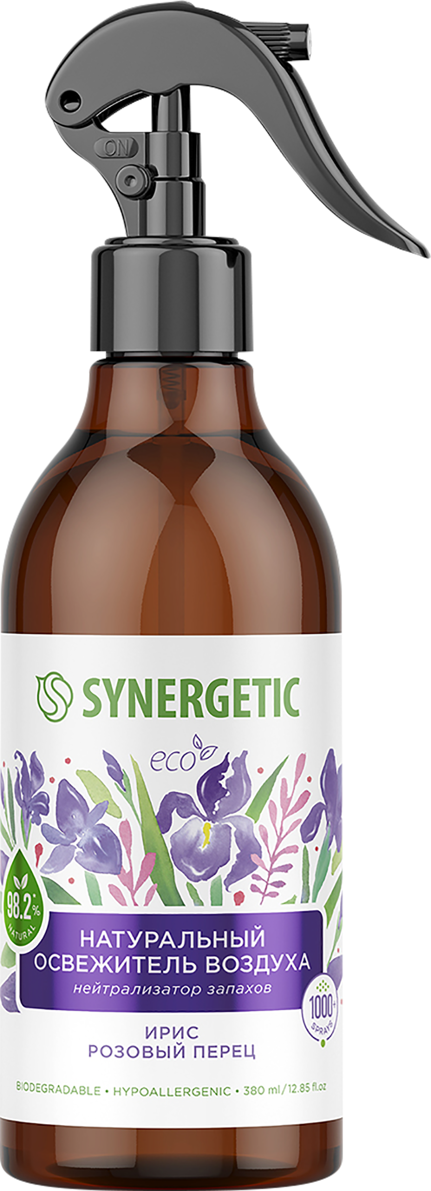 Изображение товара Освежитель воздуха SYNERGETIC Ирис и розовый перец 380мл гипоаллергенный натуральный