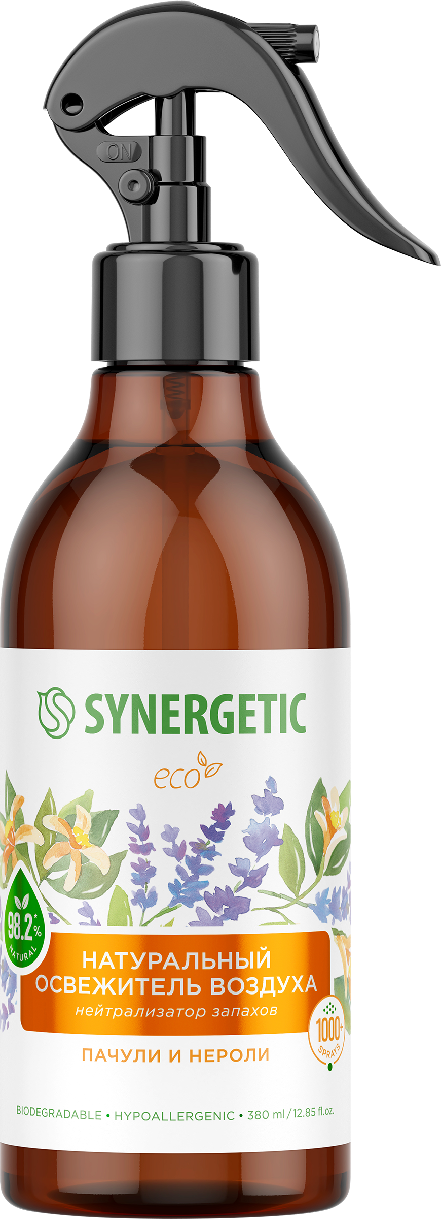 Изображение товара Освежитель воздуха SYNERGETIC Пачули и нероли 380мл гипоаллергенный натуральный