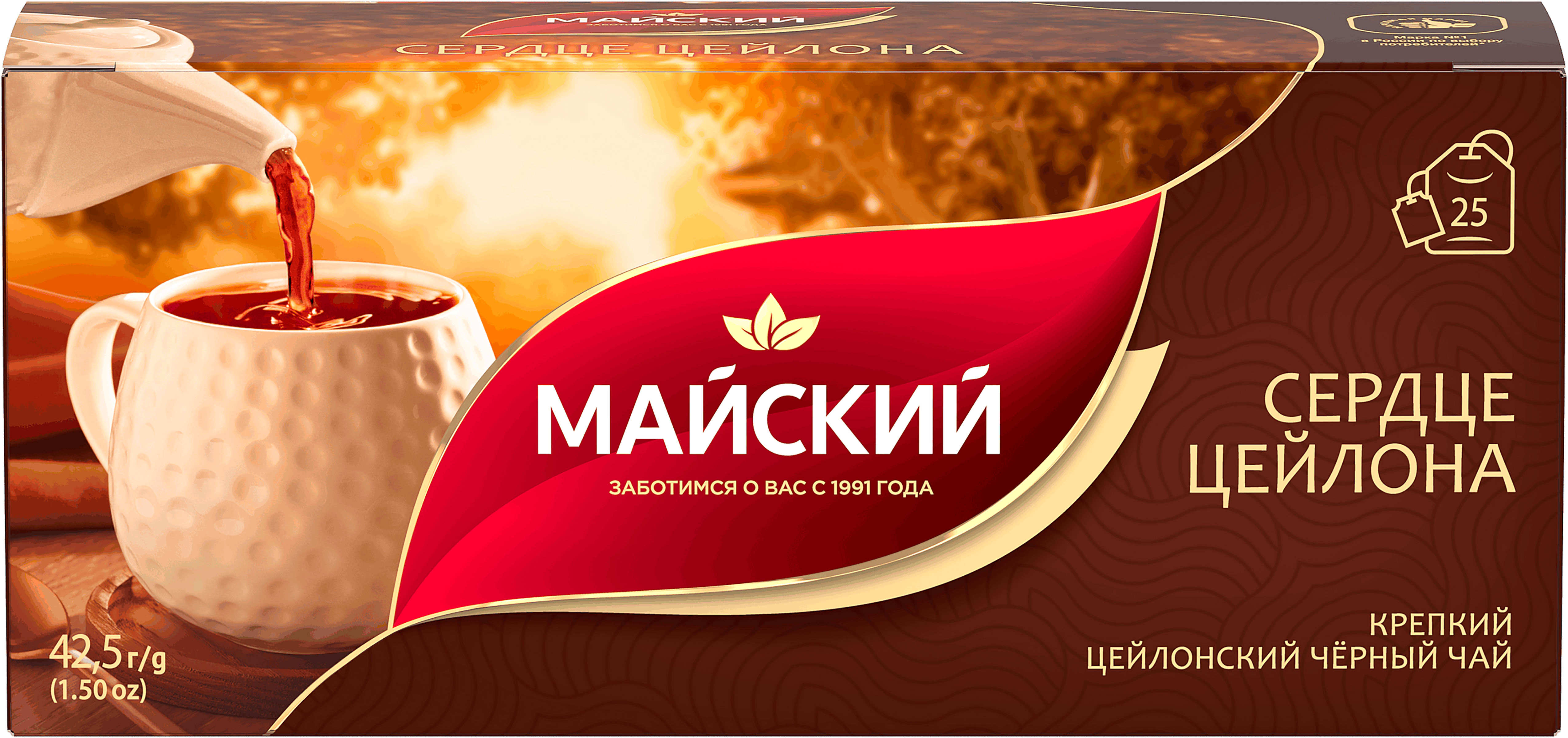 Изображение товара Чай черный МАЙСКИЙ Сердце цейлона - 25 пакетиков